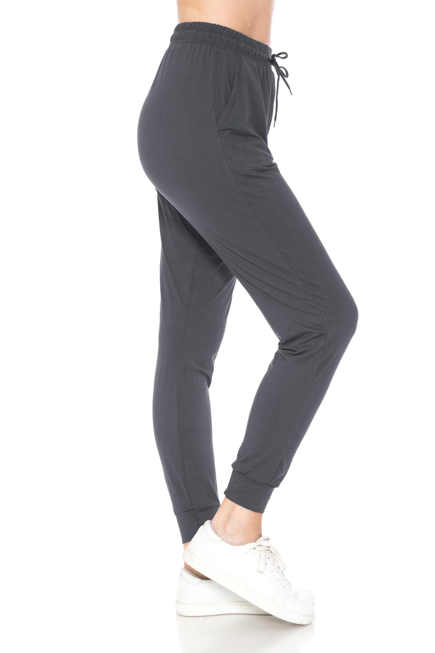 Leggings Depot Women's Relaxed-fit Jogger Track Cuff Sweatpants with Pockets for Yoga, Workout