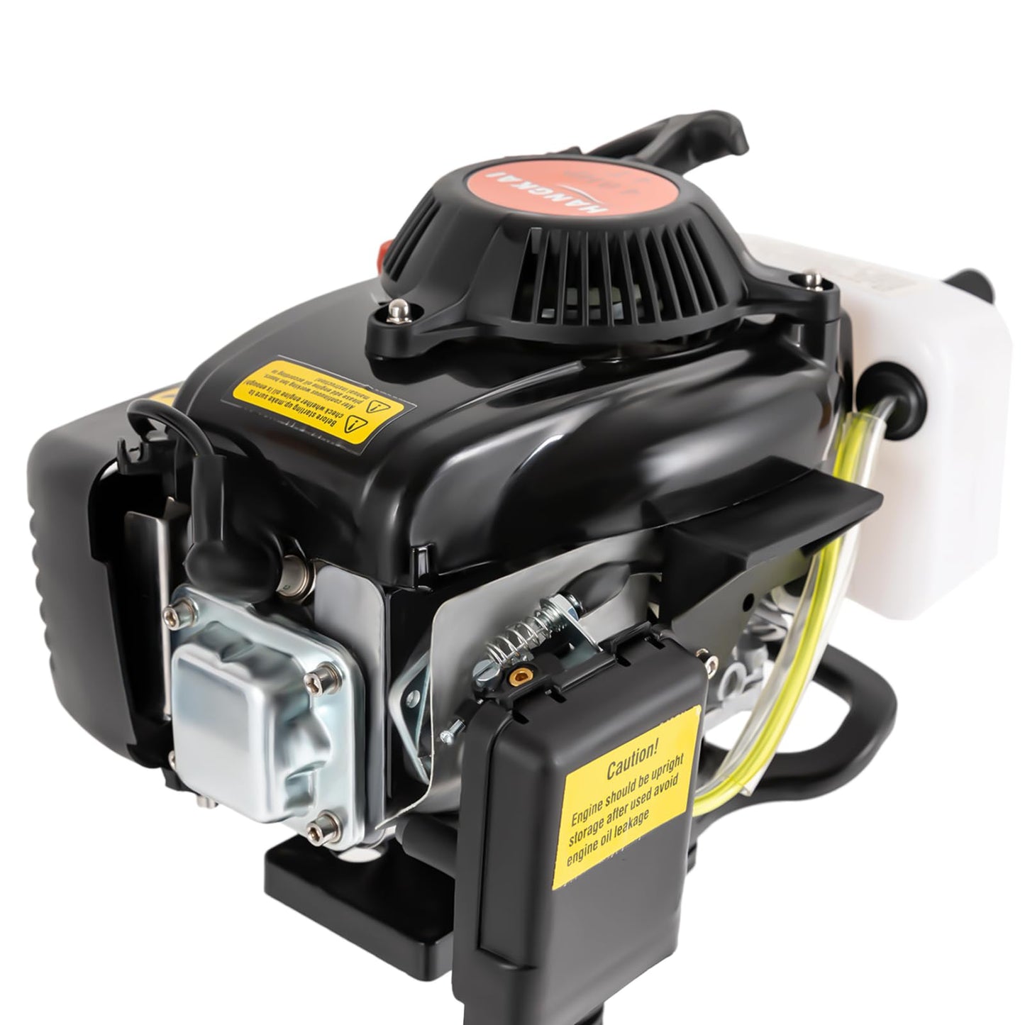 6HP Heavy Duty Outboard Motor, 170cc 4 Stroke Gas Outboard Boat Motor Engine with Air Cooling System, 3.2KW Single Cylinder Fishing Boat Engine for 3-7m Length