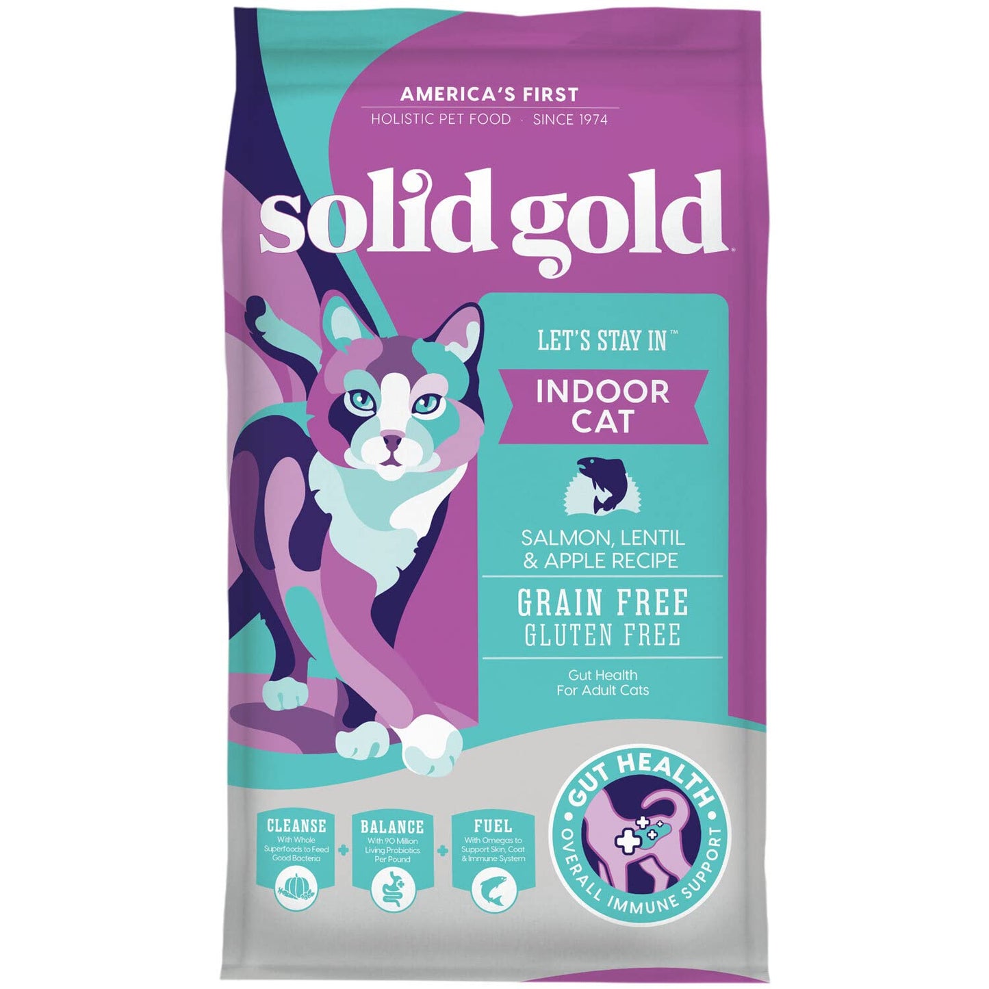 Solid Gold High Protein Dry Cat Food - Grain Free & Gluten Free Chicken Cat Dry Food w/Probiotics for Gut Health & Digestion - High Fiber & Omega 3 - Low Carb Superfood Kibble for Cats All Ages - 6LB
