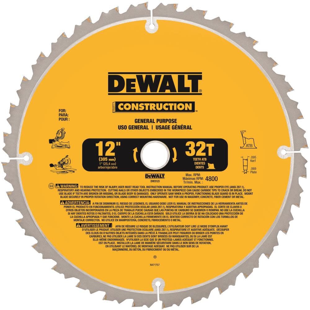DEWALT Miter Saw Blade Combo Pack, 12” Blades, 40 Tooth & 60 Tooth, Fine Finish, Ultra Sharp Carbide (DWA112CMB)
