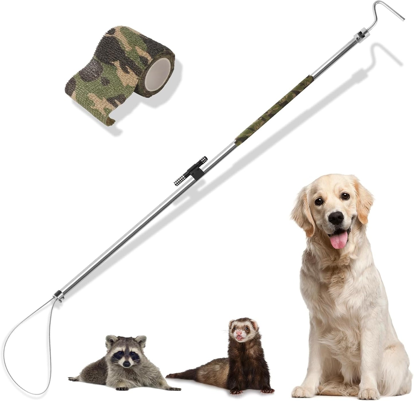Dog Catcher Pole, Animal Catch Pole, Animal Control Tool Trap Kit for Dogs, Pig, Fox, Hog and Other Wildlife 45 inchs