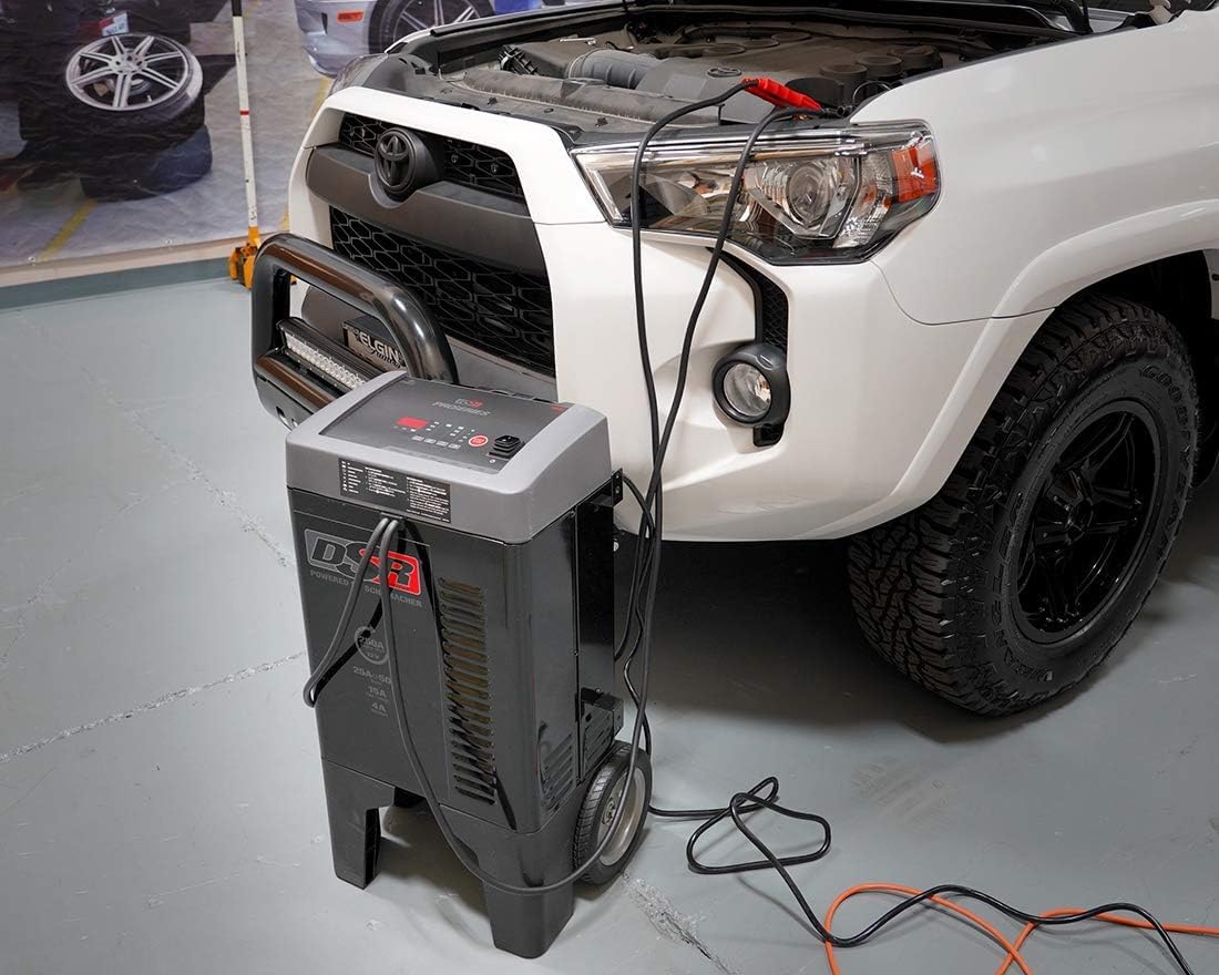 Schumacher Electric DSR Pro Series 12V Battery Charger & Engine Starter - Heavy Duty Wheeled Battery Charger - 250 Peak Amps - for Cars, Trucks, RVs & More - DSR121