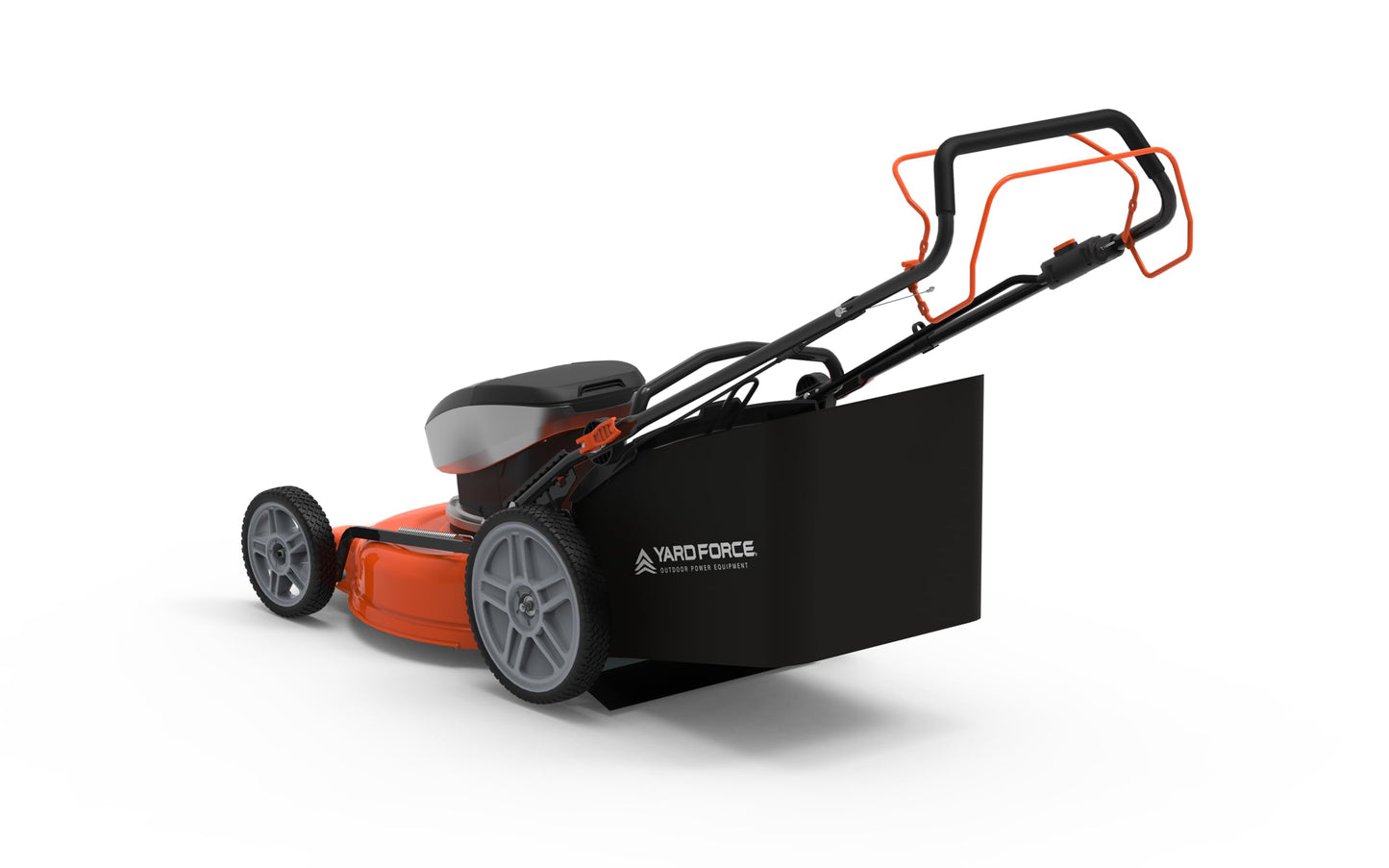 Yard Force Self Propelled Lawn Mower Briggs & Stratton 150cc Gas Engine 22-inch Steel Deck 3-in-1 Mulch, Bag, Side Discharge, 12-inch High Rear Wheels