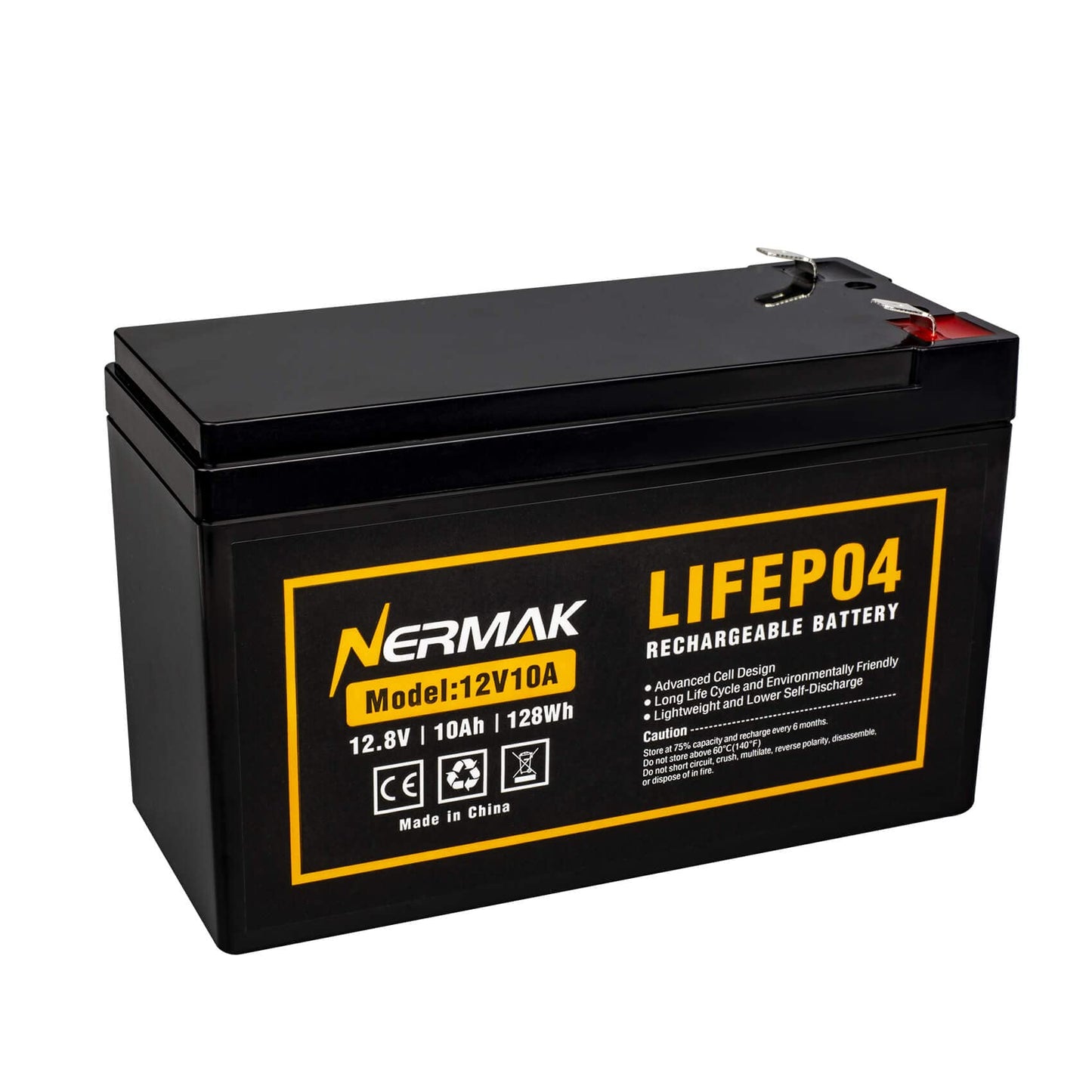 12V 10Ah Lithium LiFePO4 Deep Cycle Battery, 2000+ Cycles Rechargeable Battery for Solar/Wind Power, Small UPS, Lighting, Power Wheels, Fish Finder and More, Built-in 10A BMS