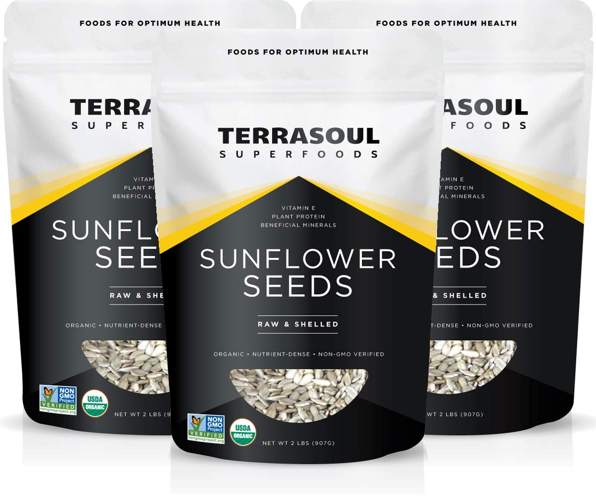 Terrasoul Superfoods Organic Hulled Sunflower Seeds, 2 Pounds