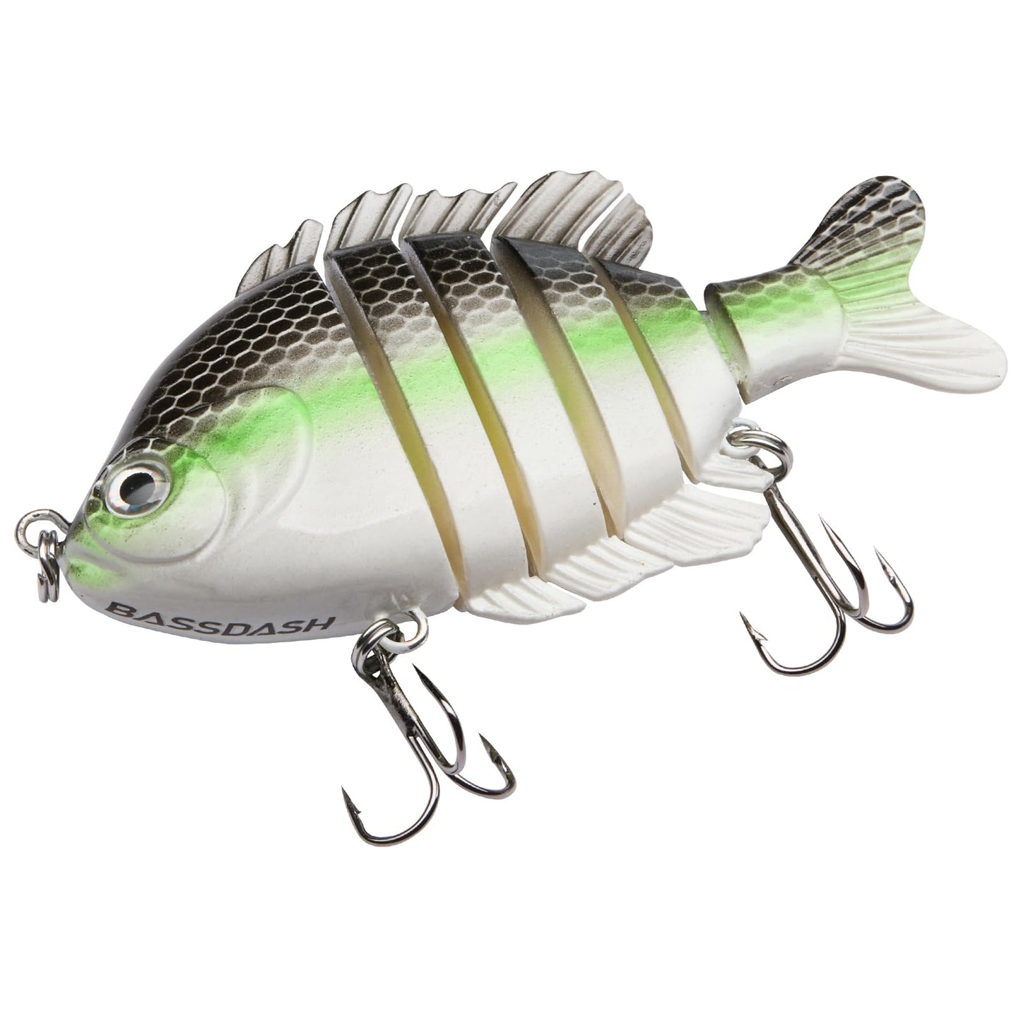 BASSDASH SwimPanfish Multi Jointed Panfish Bluegill Swimbaits Hard Topwater Bass Lures Fishing Lure Crank Saltwater 3.5in/0.85oz