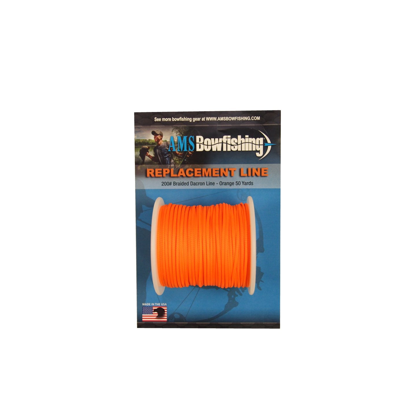 AMS Bowfishing 200 Pound Braided Dacron Line - 50 Yards - Made in The USA