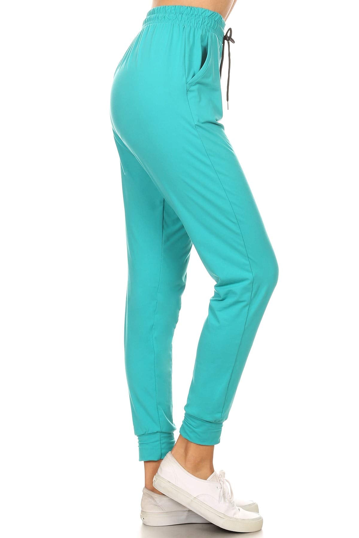 Leggings Depot Women's Relaxed-fit Jogger Track Cuff Sweatpants with Pockets for Yoga, Workout