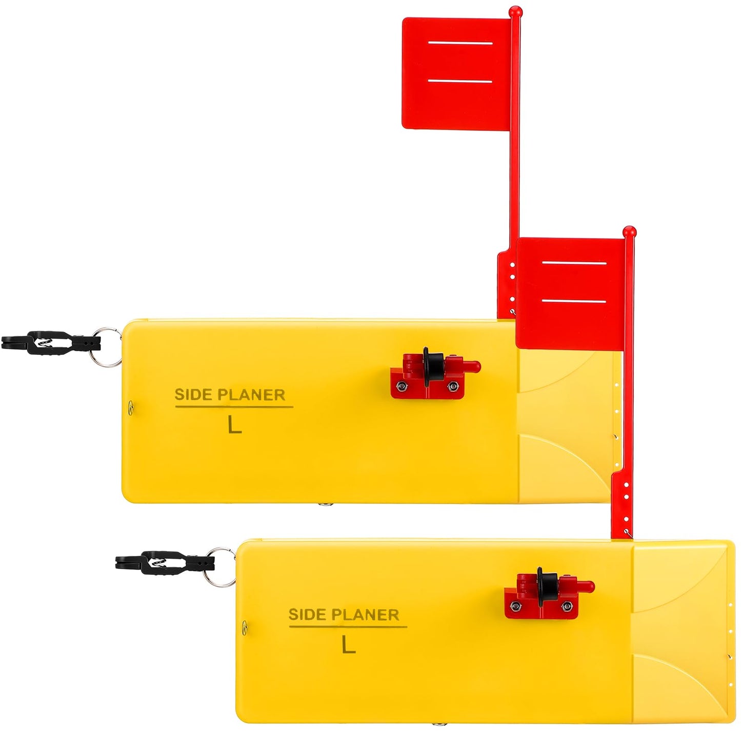2 Pack Planer Boards for Fishing Trolling 8 x 3 Inches Off Shore Crappie Planer Boards Kits with Flag Fishing Accessory for Inshore Offshore Trolling Dragging