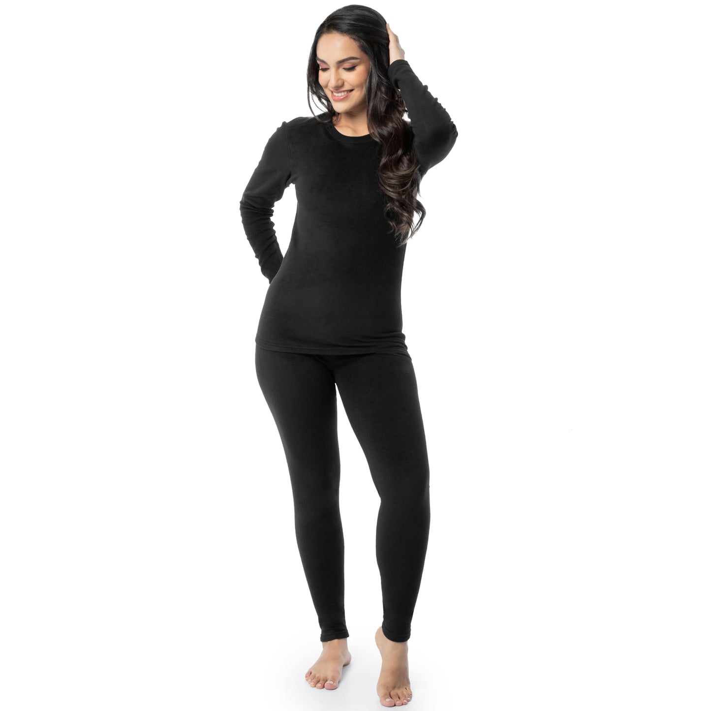 Fruit of the Loom Women's Stretch Fleece Lined Thermal Long Johns Underwear Set