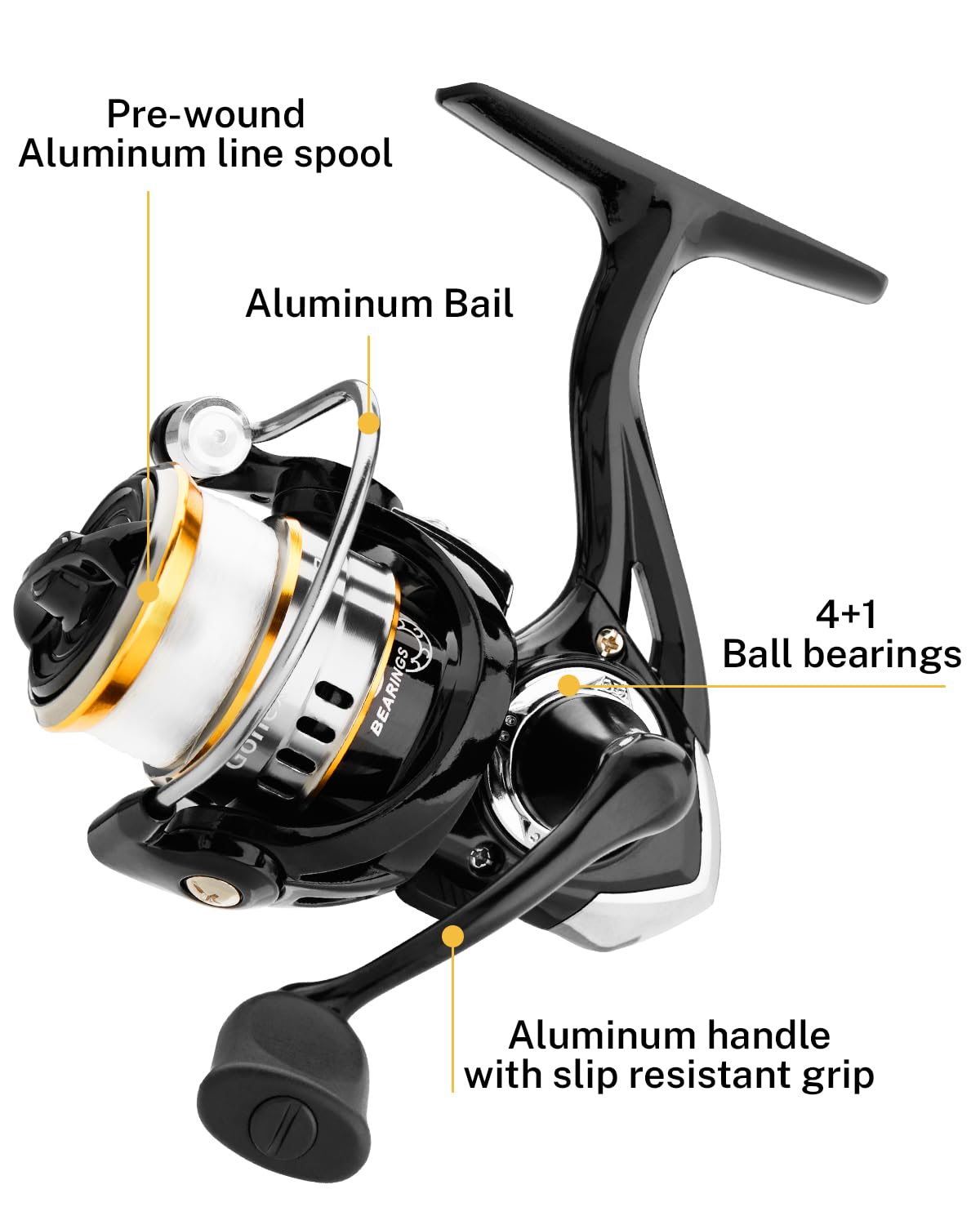 Gonex Ice Fishing Rod Reel Combo Medium Light Carbon Fiber Fiberglass Portable Complete Kit Include Skimmer Spare Rod Spinning Ice Fishing Reel Ice Jig Folding Stool for Winter Fishing