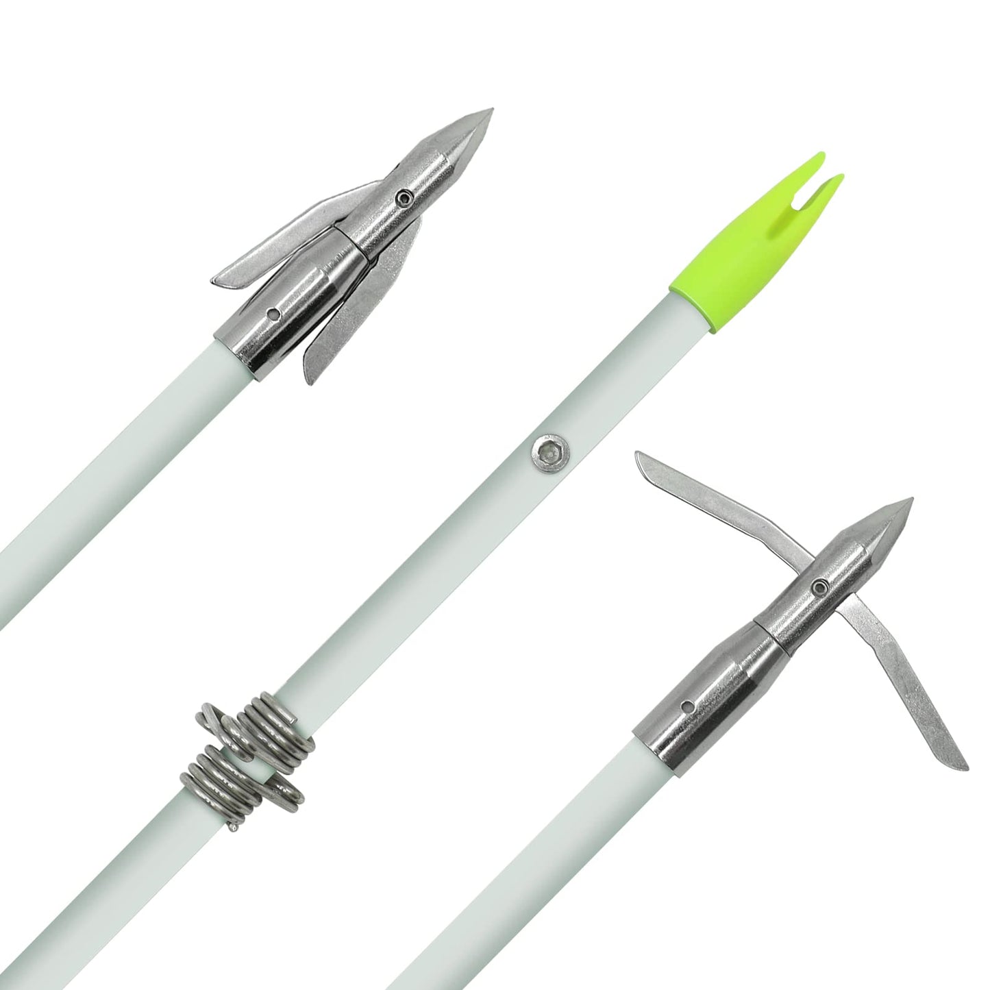 OBTOUTDOOR 6 PCS/12PCS 36 Inch Bowfishing Arrows 8mm Fishing Arrow Fiberglass Arrow with Broadhead for Slingshot Archery Hunting Fishing