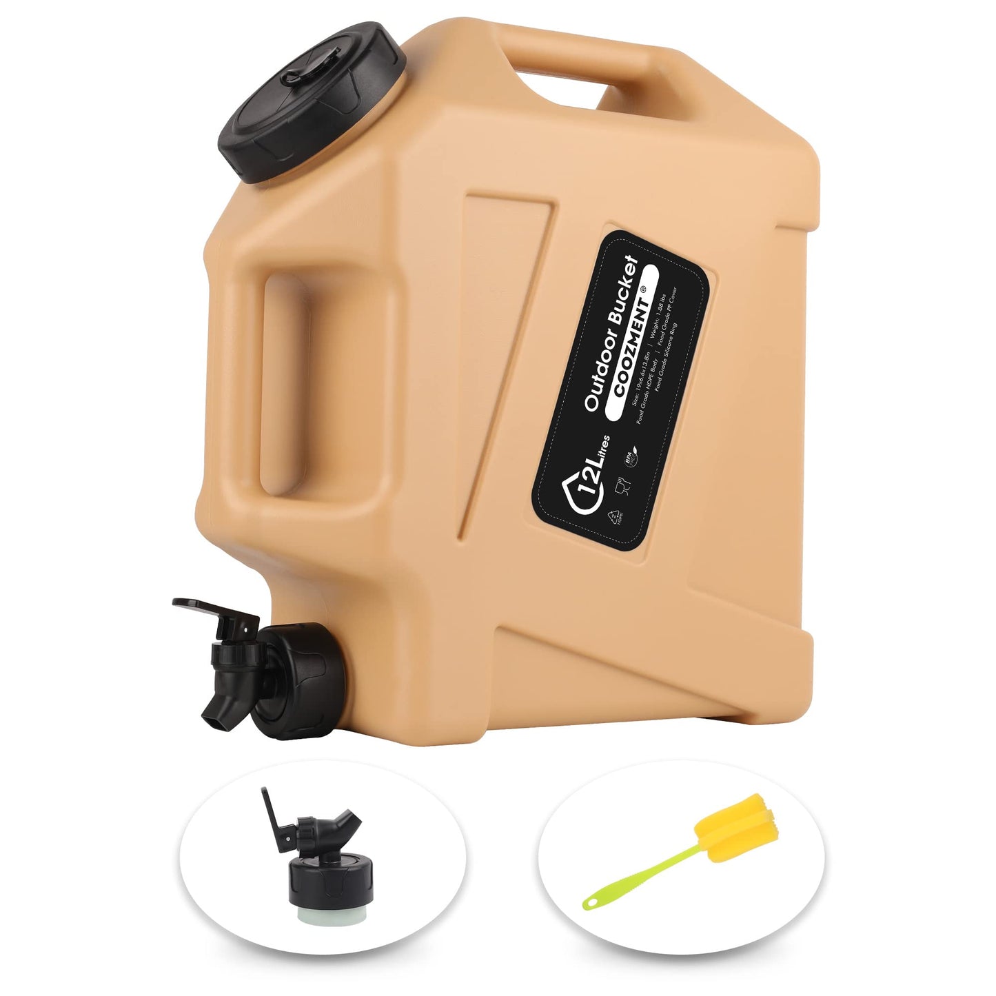 3.2 Gallon/5 Gallon Water Containers with Spigot, BPA Free Water Jug, Military Green Water Tank, Multifunction Water Storage Containers for Camping Outdoor Hiking,Emergency Stroage