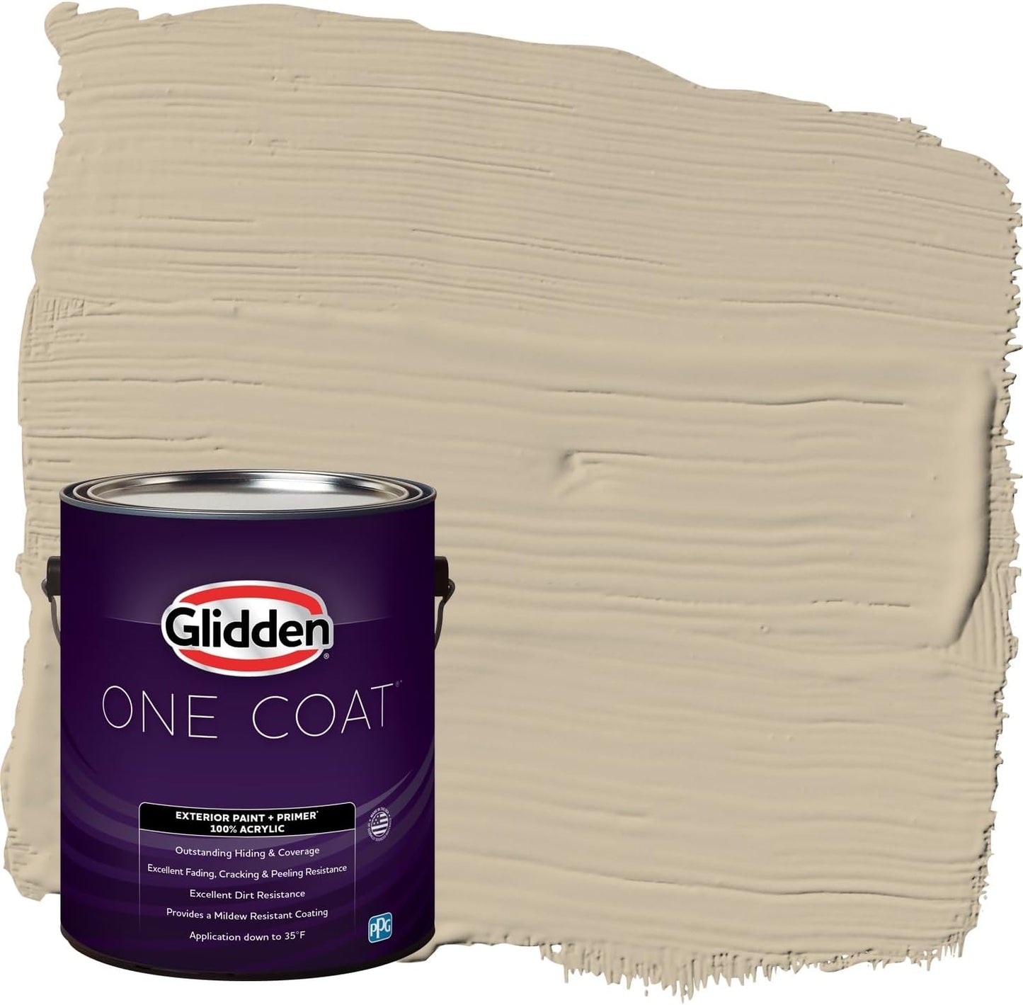 Glidden Exterior Paint + Primer: Beige/Toasted Almond, One Coat, Satin, 1-Gallon