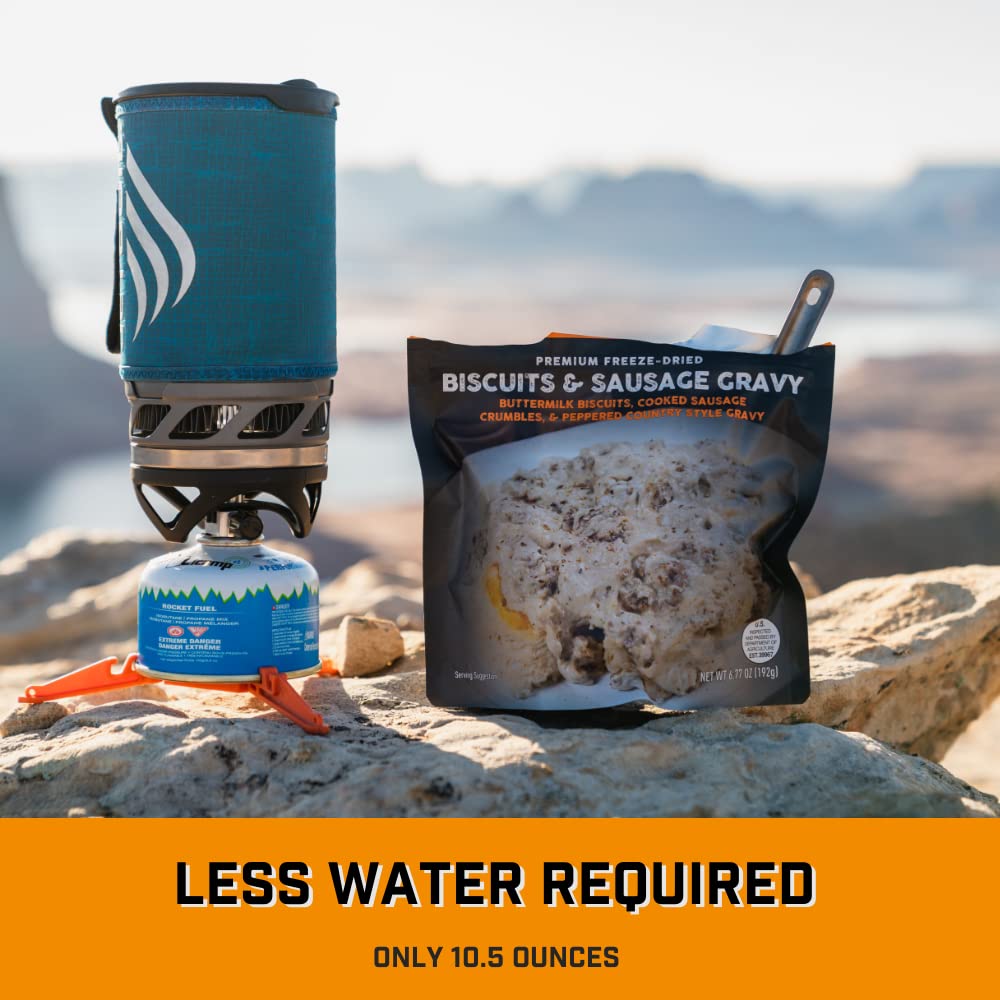 Peak Refuel Biscuits and Gravy | Premium Freeze Dried Camping Food | Backpacking & Hiking MRE Meals | Just Add Water | 100% Real Meat | 34g of Protein | 2 Serving Pouch (2 Serving Pouch)