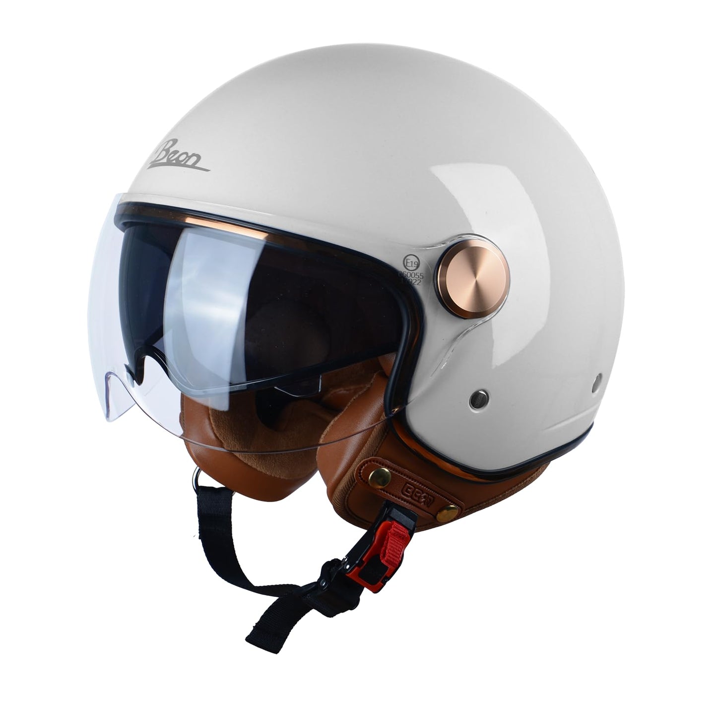 Open Face Motorcycle Helmet for Adults, DOT Approved,3/4 Retro Vespa Helmet, Dual Visors Men's and Women's Motorbike Casco for Moped Cruiser Bobber and Chopper