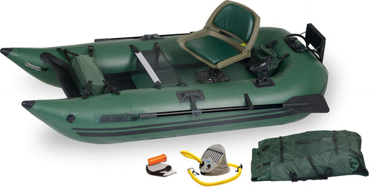 Sea Eagle 285 Frameless Inflatable 9’ Pontoon Fishing Boat - 1 Person- Lightweight, Portable-Perfect for Hunting & Fishing-Sets up in 5 Minutes