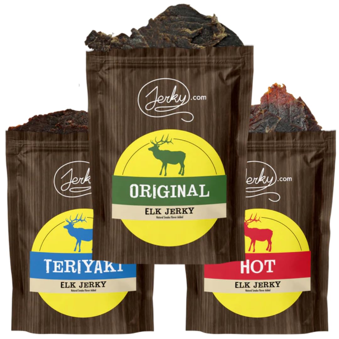 Jerky.com Original Buffalo Jerky 3-Pack - Exotic Jerky High Protein, Gluten-Free, All-Natural Exotic Snack - Premium Wild Game Meat - Perfect for Hiking, Camping, and On-the-Go 1.75oz (Pack of 3)