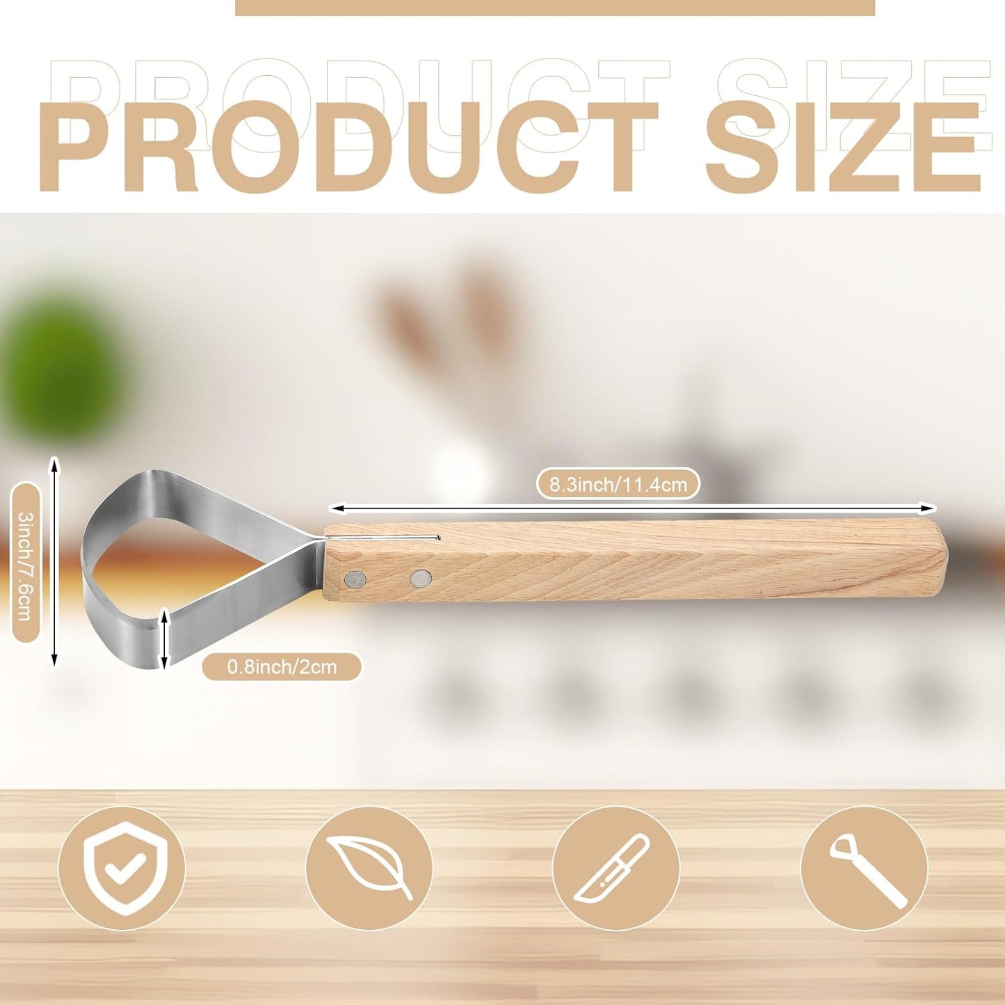 1 Pack Hide Scraper Fleshing Tool Fleshing Knife Taxidermy Tools Stainless Steel Hide Tanning Kit for Taxidermy Supplies Leather Making Tools Skinning Fur Handling
