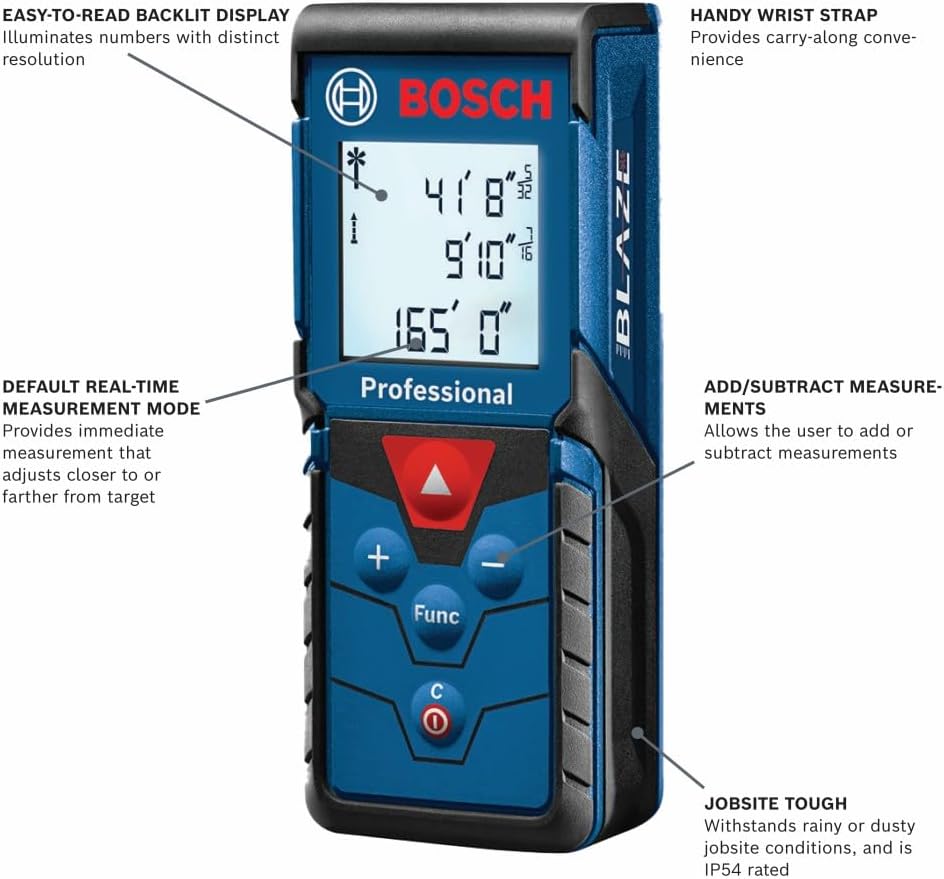 Bosch GLM165-40 Blaze™ Pro 165 Ft. Laser Measure