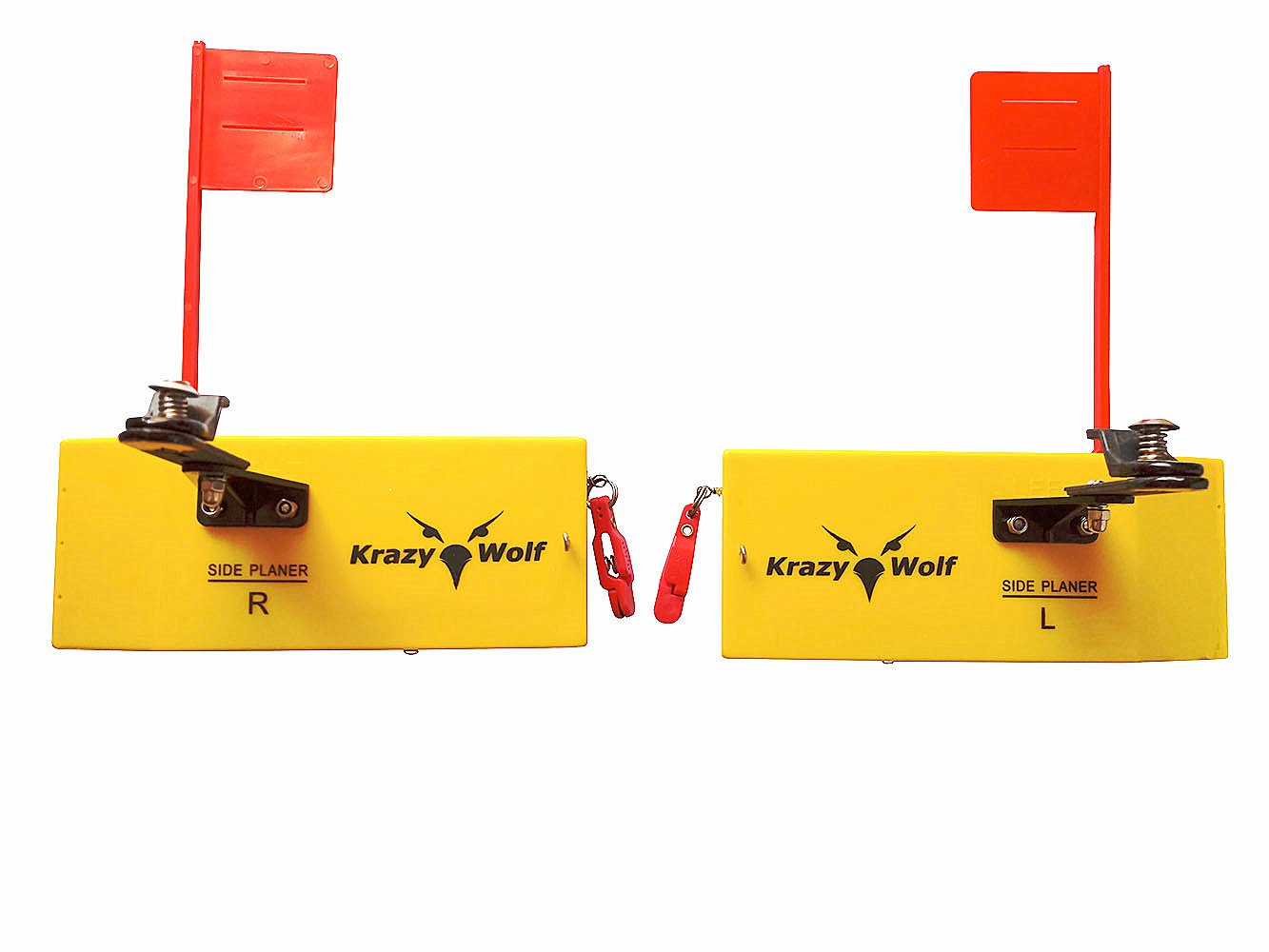 Planer Board (P007,P009),Includes Spring Flag System,Left&Right L8 xW3,L10 Xw3.5,Pair,Yellow