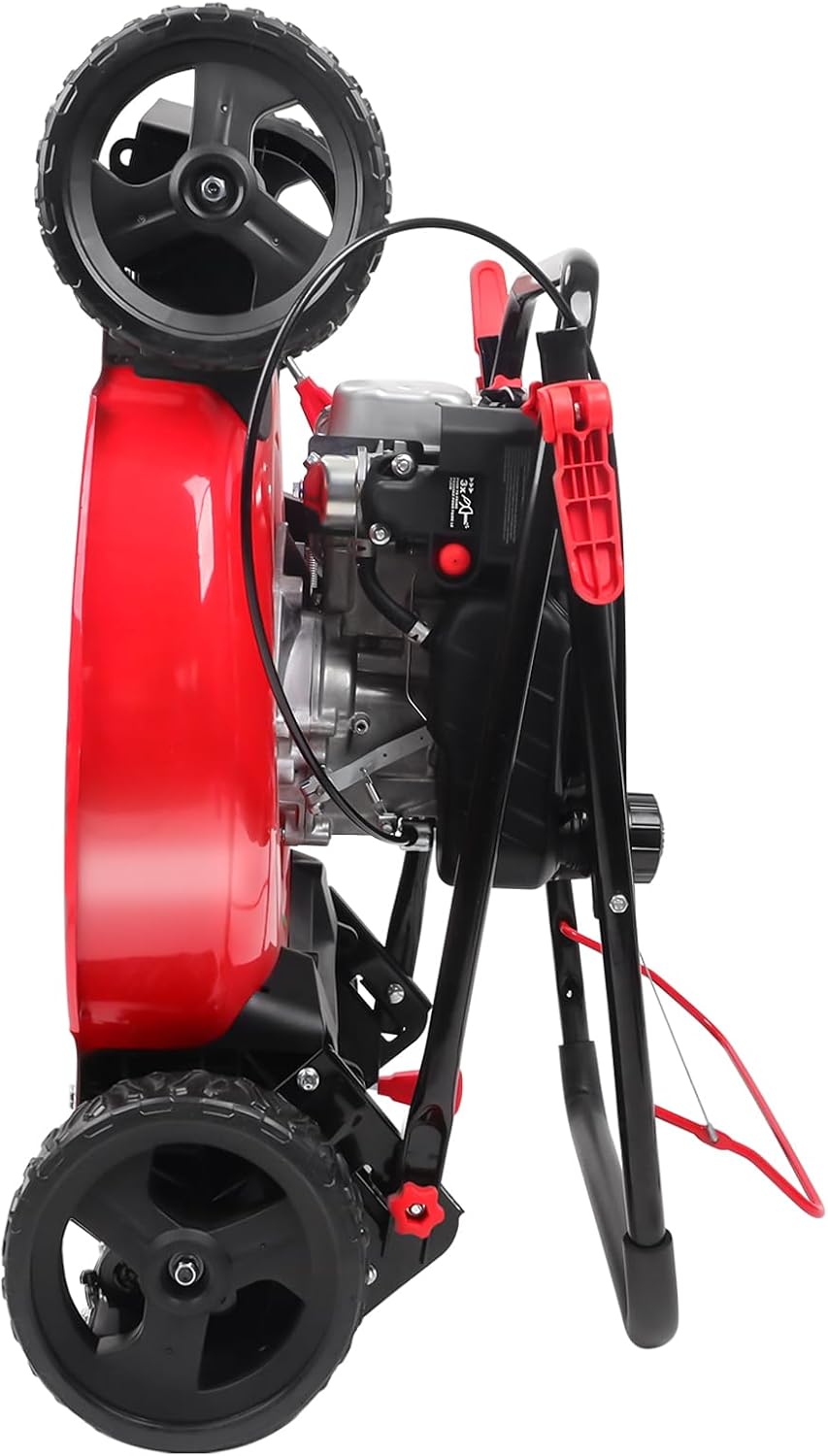 PowerSmart Self Propelled Gas Lawn Mower, 21-Inch 170cc OHV Engine RWD Single-Speed 3-in-1 with Bagging