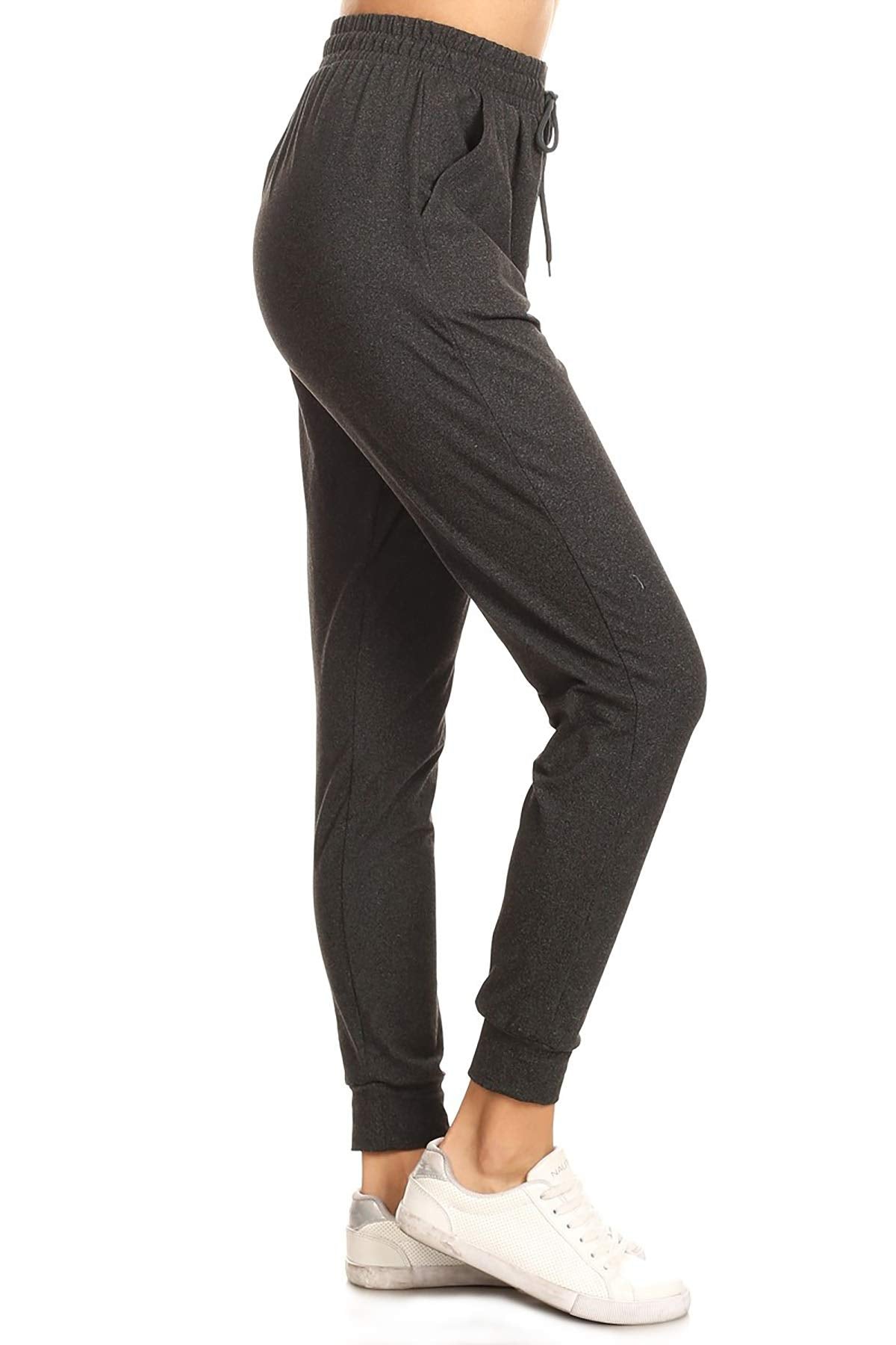 Leggings Depot Women's Relaxed-fit Jogger Track Cuff Sweatpants with Pockets for Yoga, Workout
