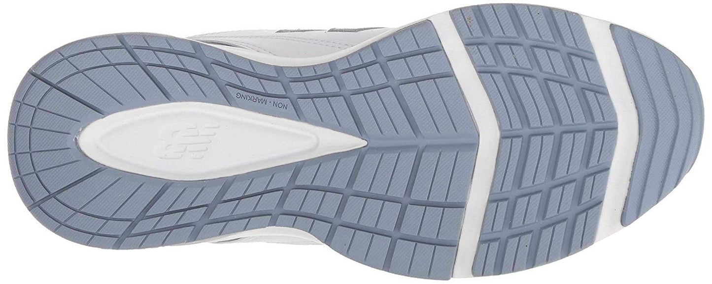 New Balance Women's 608 V5 Casual Comfort Cross Trainer, White/Light Blue, 9