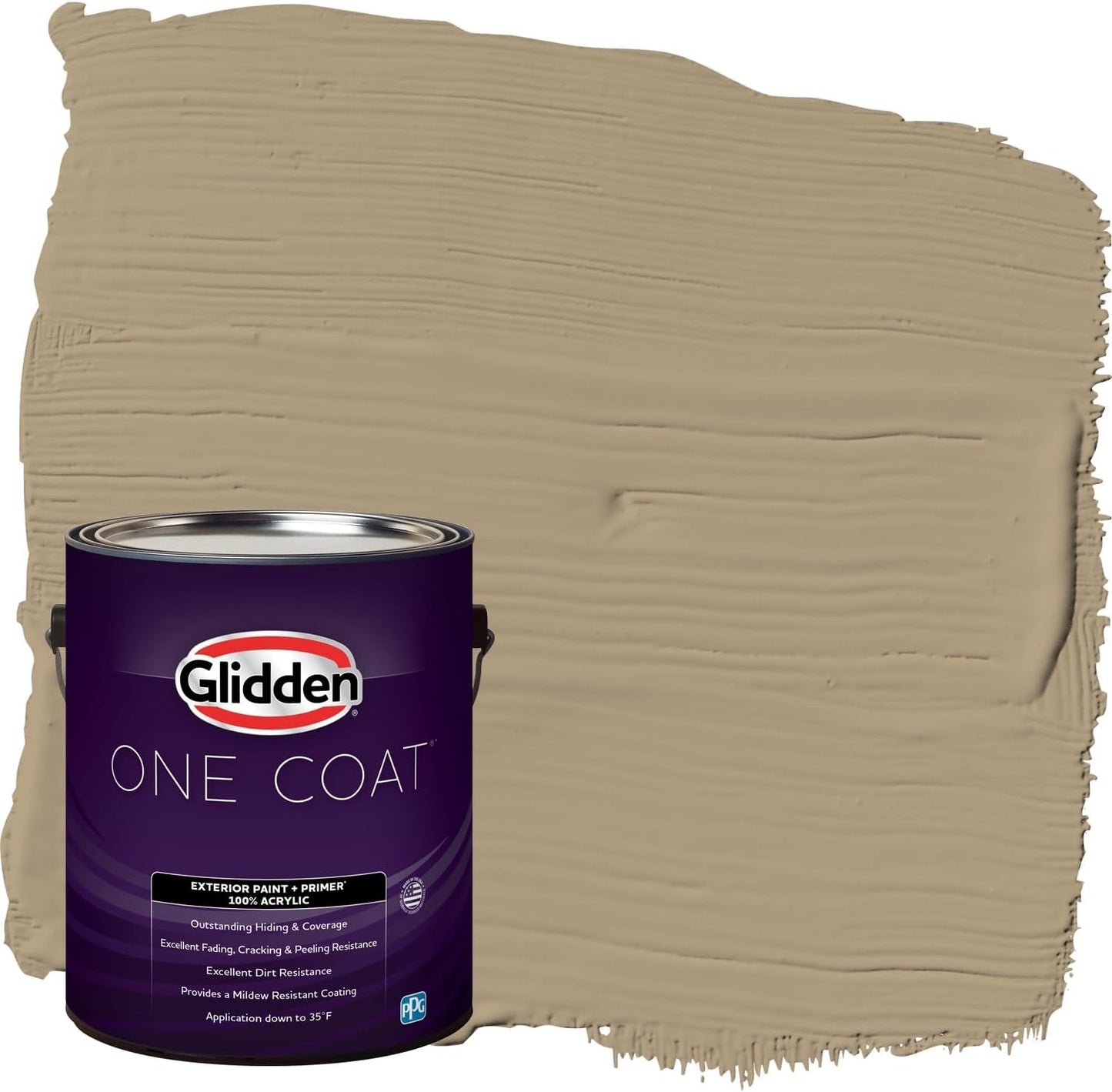 Glidden Exterior Paint + Primer: Beige/Pony Tail, One Coat, Semi-Gloss, 1-Gallon