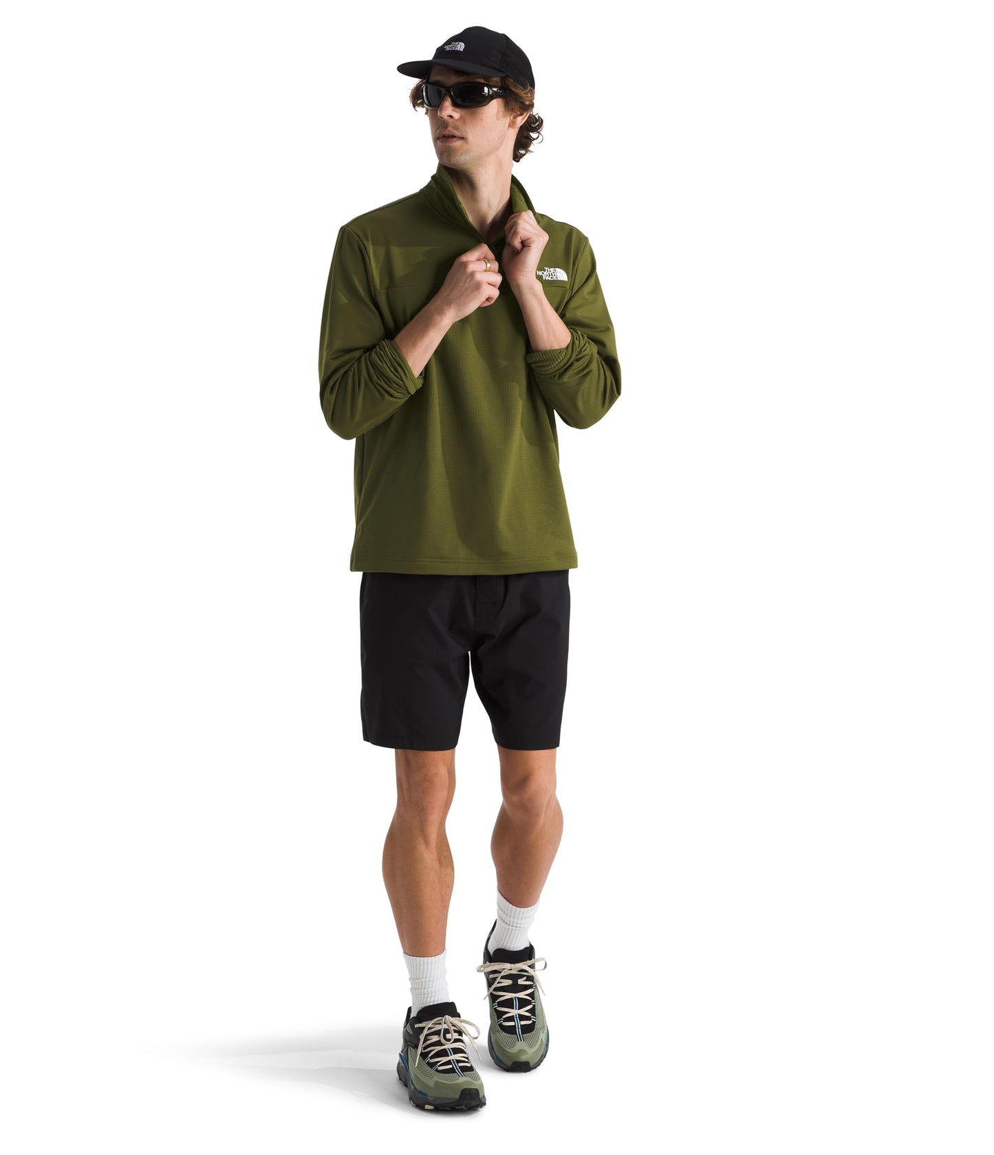 THE NORTH FACE Men's Cedar Trail Grid Fleece Quarter Zip Jacket | Cold Weather Top With Durable, Reinforced Bindings
