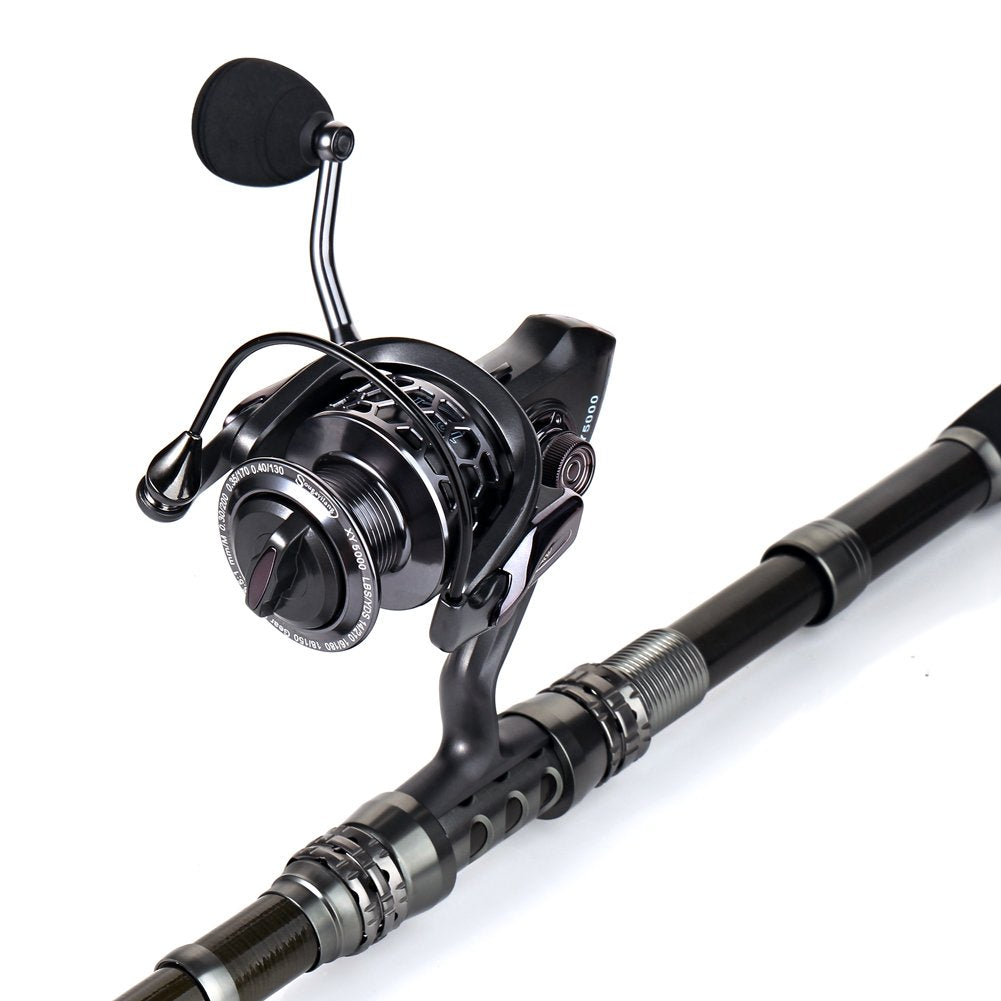 Sougayilang Telescopic Fishing Rod Reel Combos with Carbon Fiber Fishing Pole Spinning Reels and Fishing Accessories