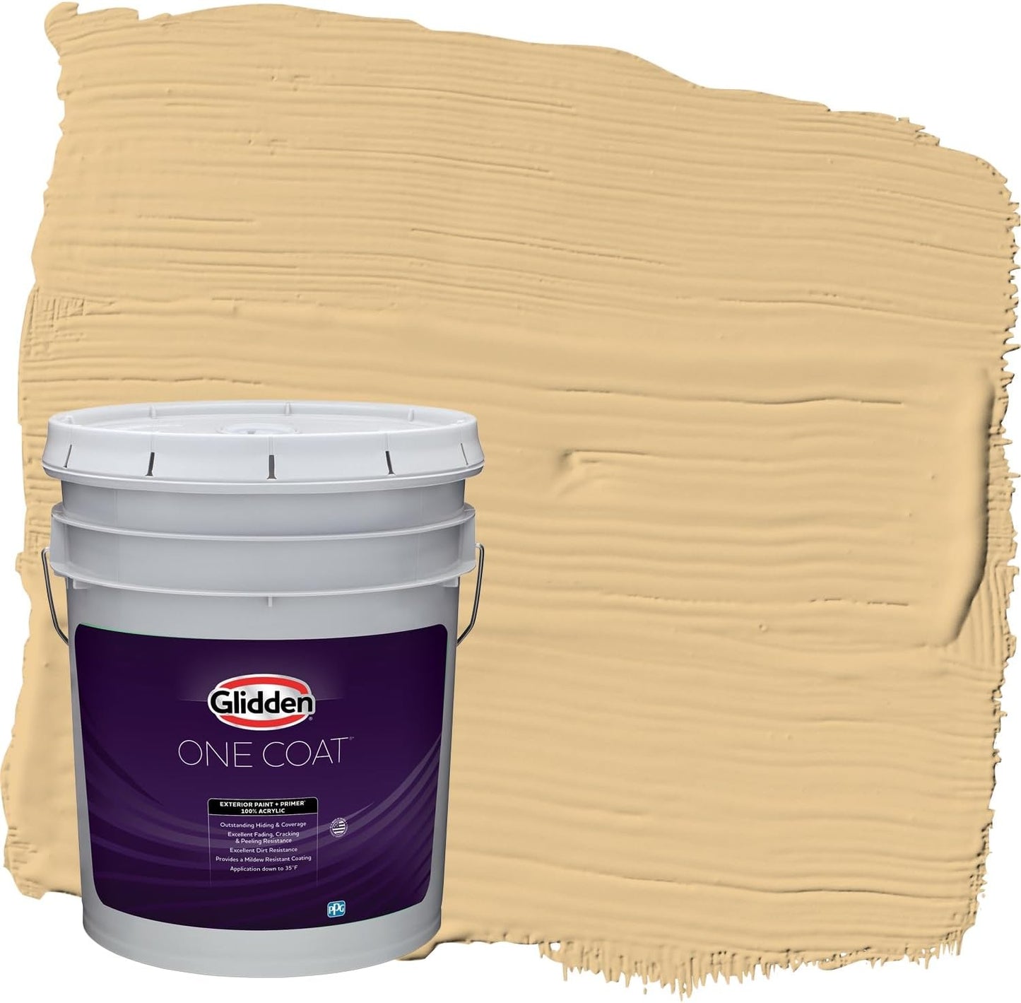 Glidden Exterior Paint + Primer: Beige/Pony Tail, One Coat, Semi-Gloss, 1-Gallon