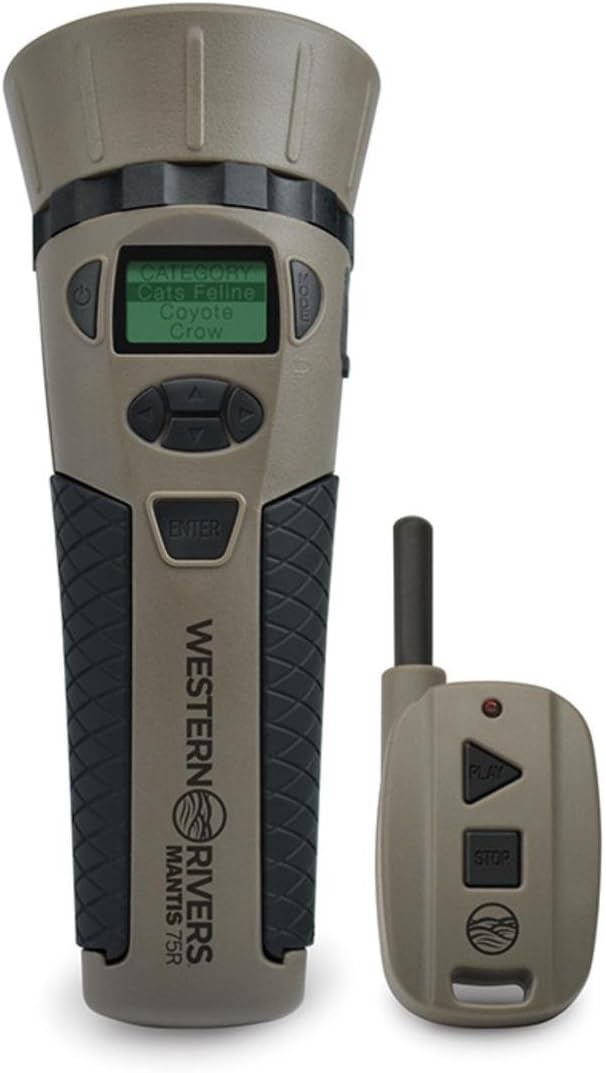 Walker's Mantis 75 Compact Easy-to-Use Handheld Electronic Game Call with Remote - Predator Hunting Accessory