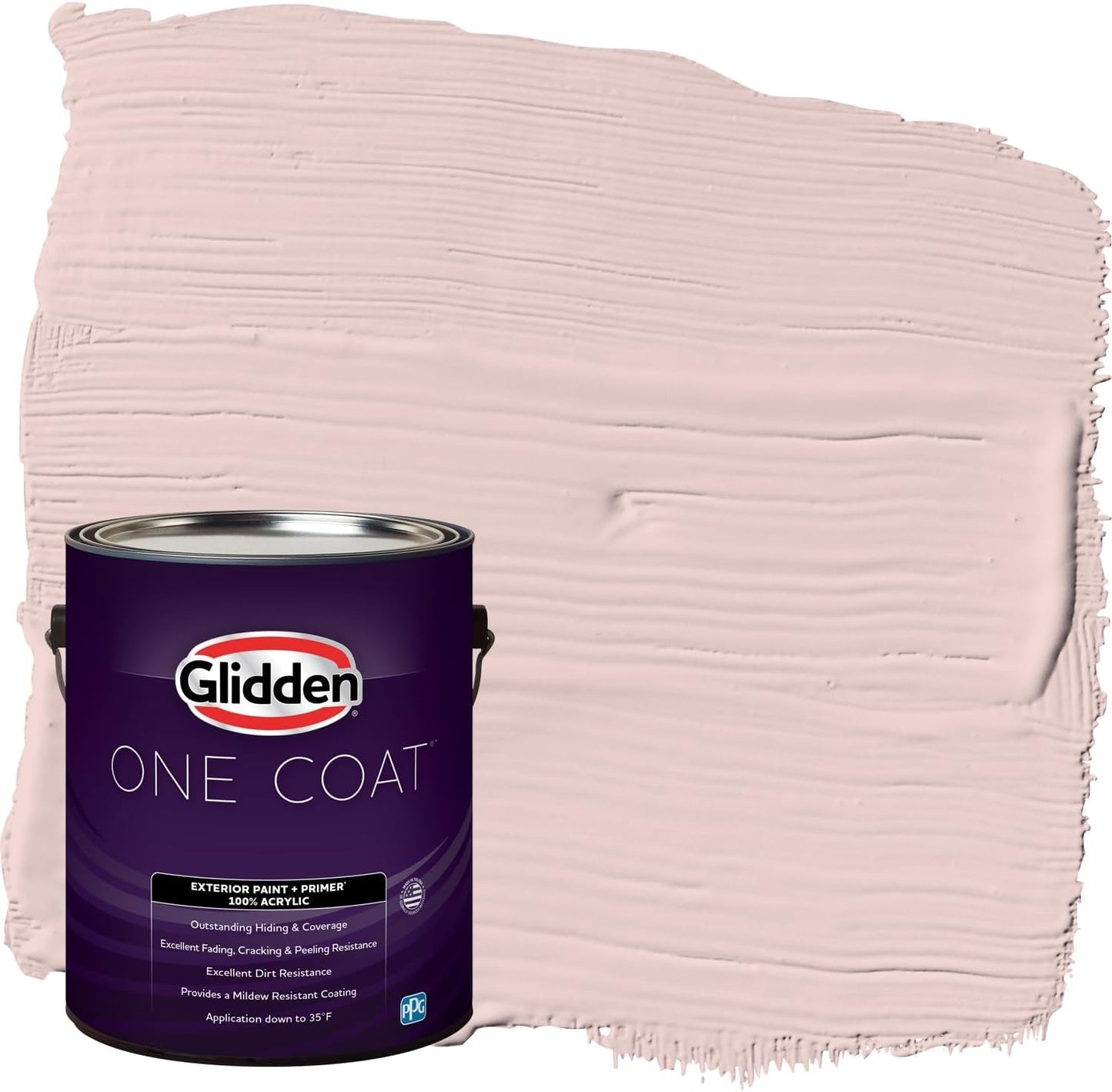 Glidden Exterior Paint + Primer: Pink/Ballet Slipper, One Coat, Semi-Gloss, 1-Gallon