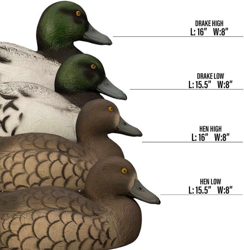 Higdon Outdoors Battleship Bluebill Duck Decoys, Foam-Filled