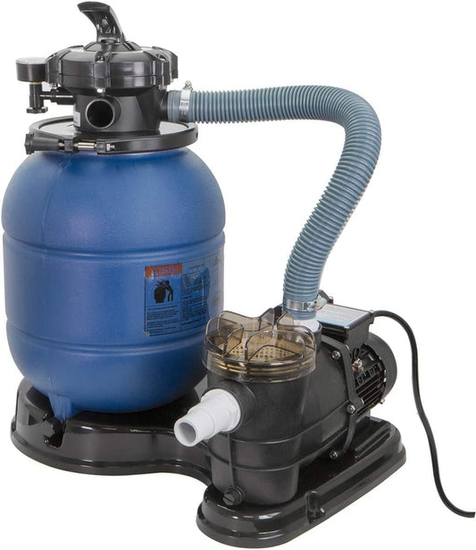 XtremepowerUS 13" Sand Filter 3/4HP Pool Pump 2,400 GPH for Above Ground Swimming Pool Set Multi-Port Valve Up To 10,000 Gallons, 1-1/4"NPT