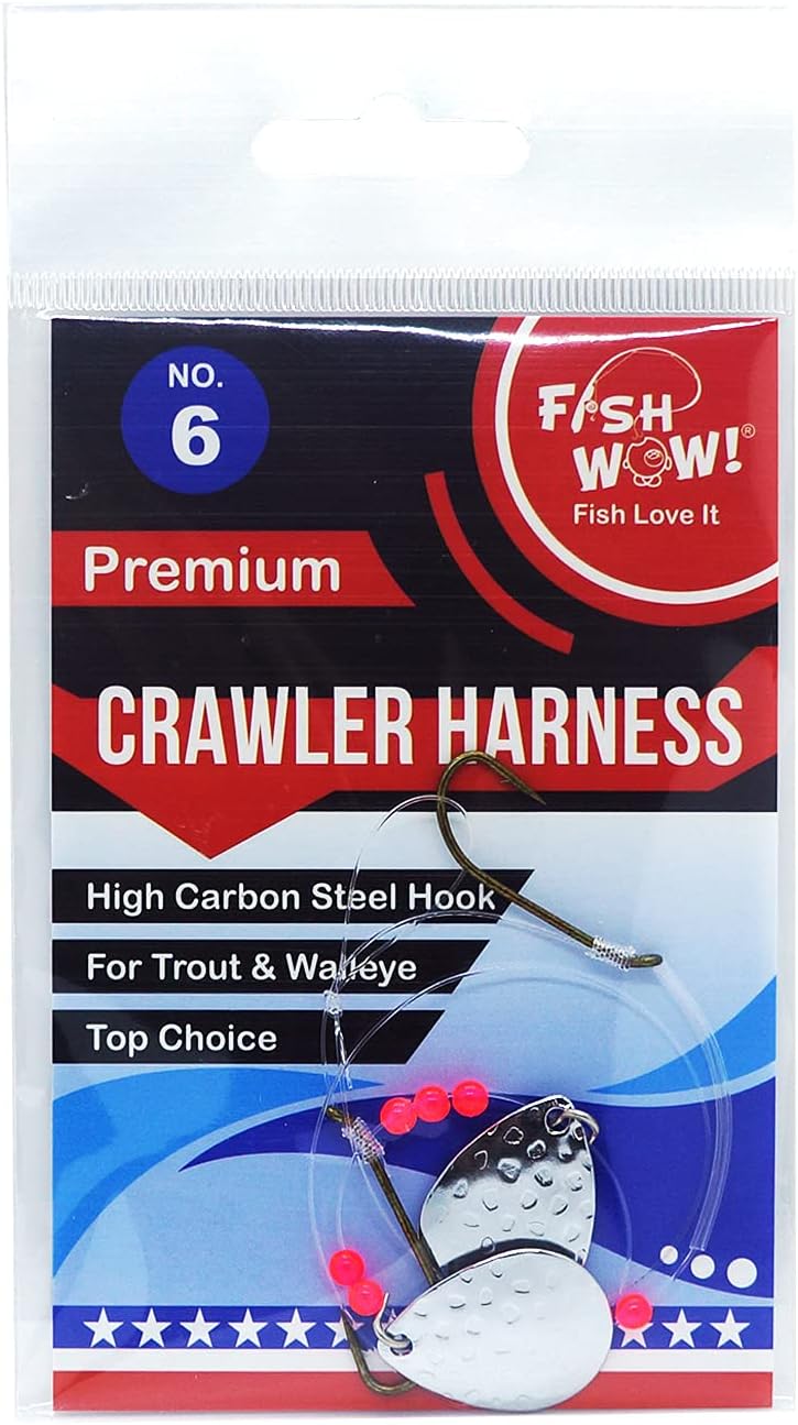 14 Packs 7 Styles Crawler Harness Walleye Spinner Rig 1-Hook, 2-Hook, 3-Hook