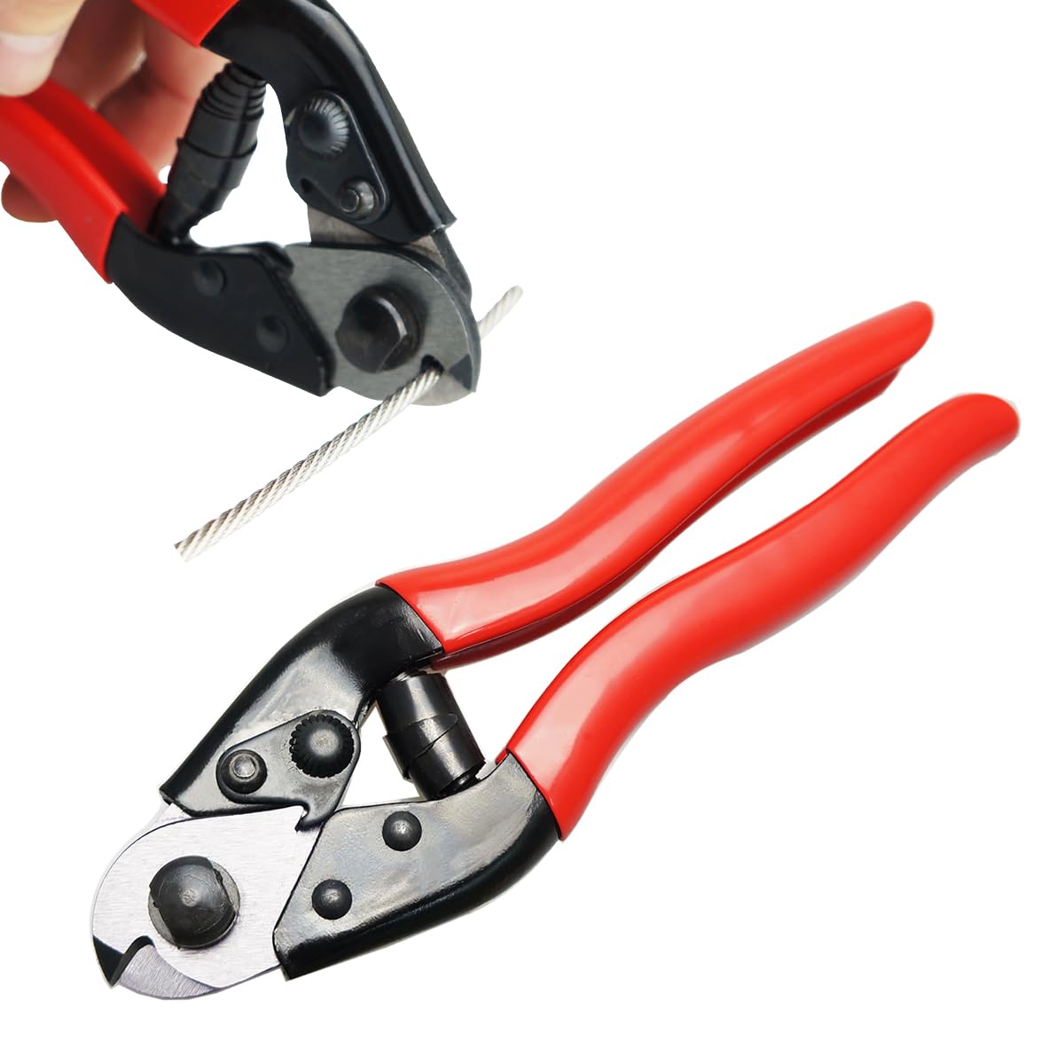 Muzata Cable Cutter Wire Cutter Heavy Duty Up to 1/8" 5/32" Stainless Steel Aircraft Wire Rope for Deck Railing Metal Fence Bicycle Brake Bike DIY Project CR12