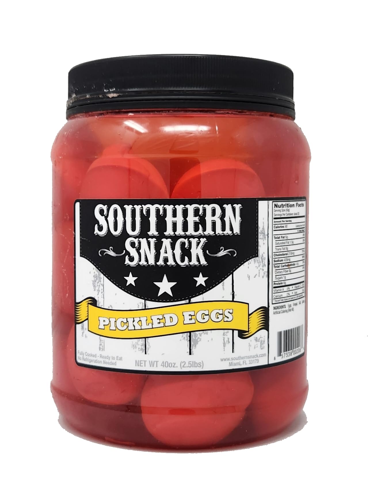 Generic Southern Snack Pickled Sausage, Eggs, and Pigs Feet Half Gallon Sized Jar, 32 oz. (Eggs)