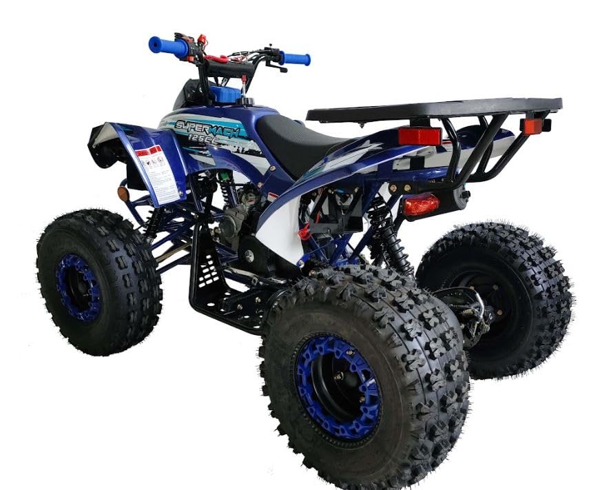 HHH ATV 125cc Vitacci ATV Quad Youth Utility Style ATV 125cc ATV Fully Automatic with Reverse Gas ATV 4 Wheeler ATVs Quads Big 19/18 inch Tires (Orange)