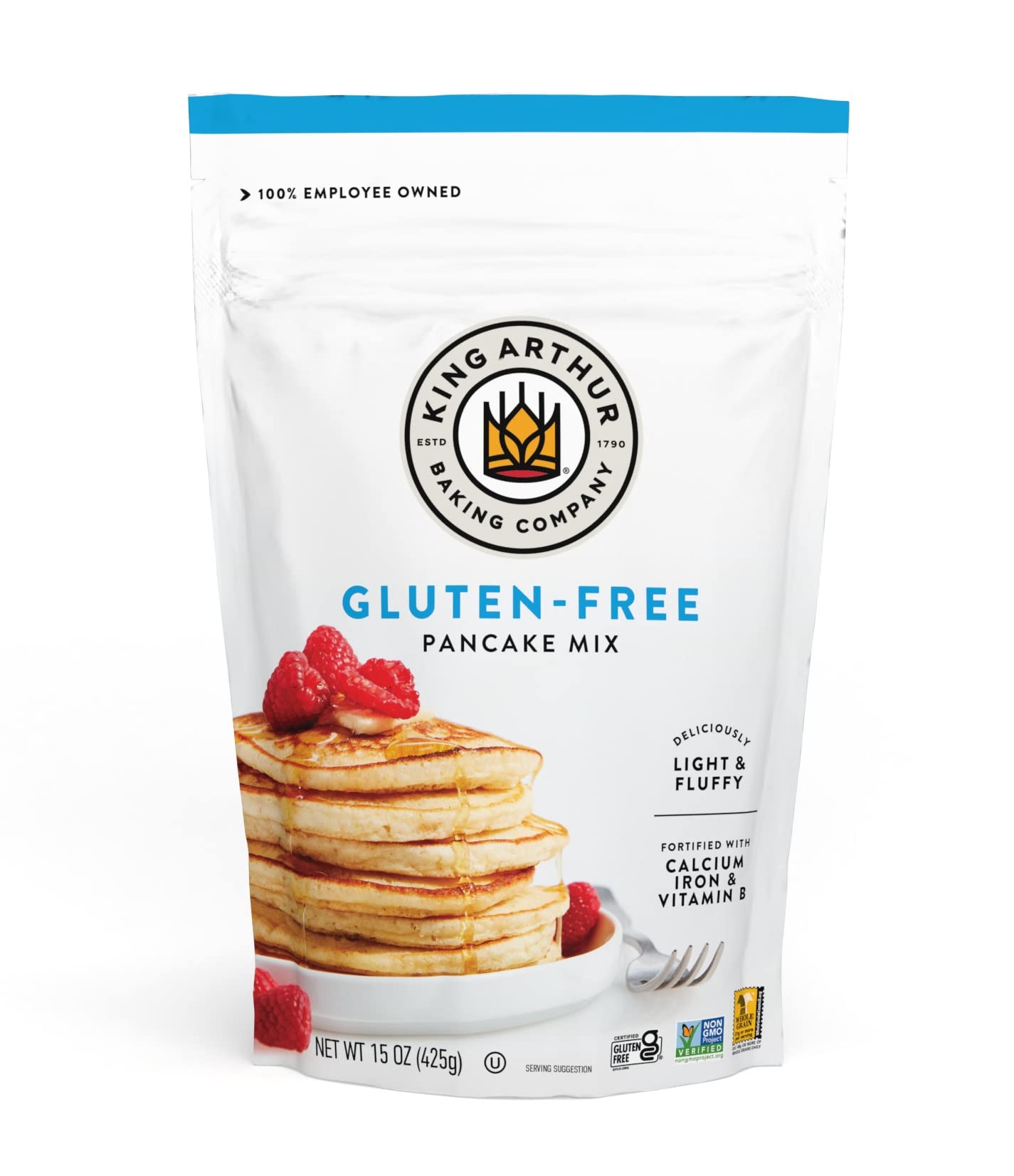 King Arthur Buttermilk Pancake Mix Just Add Water, Sourced Non-GMO, Certified Kosher, 16 Oz
