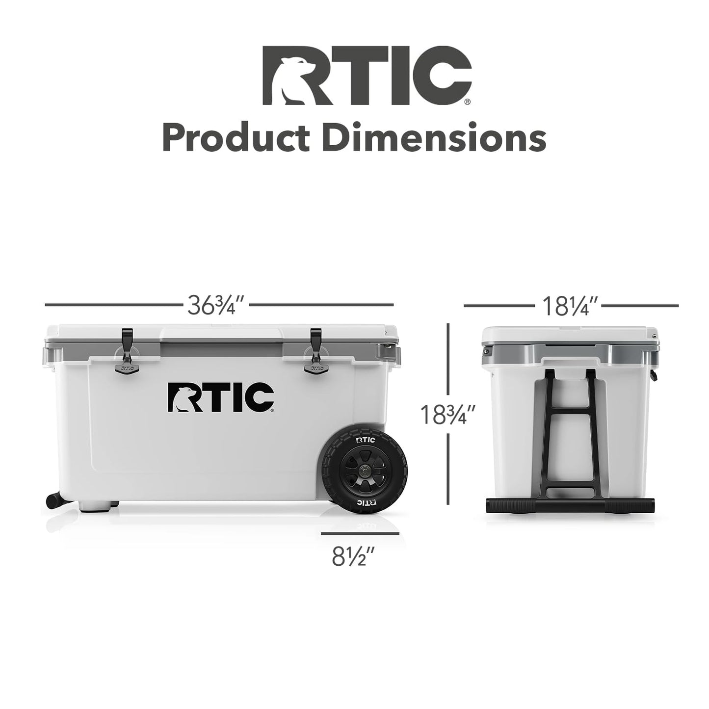 RTIC 72 Quart Ultra-Light Wheeled Cooler Hard Insulated Portable Ice Chest Box for Beach, Drink, Beverage, Camping, Picnic, Fishing, Boat, Barbecue, 30% Lighter Than Rotomolded Coolers