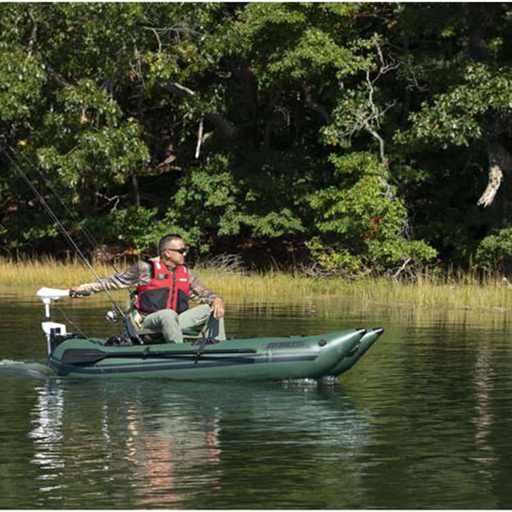 Sea Eagle 285 Frameless Inflatable 9’ Pontoon Fishing Boat - 1 Person- Lightweight, Portable-Perfect for Hunting & Fishing-Sets up in 5 Minutes