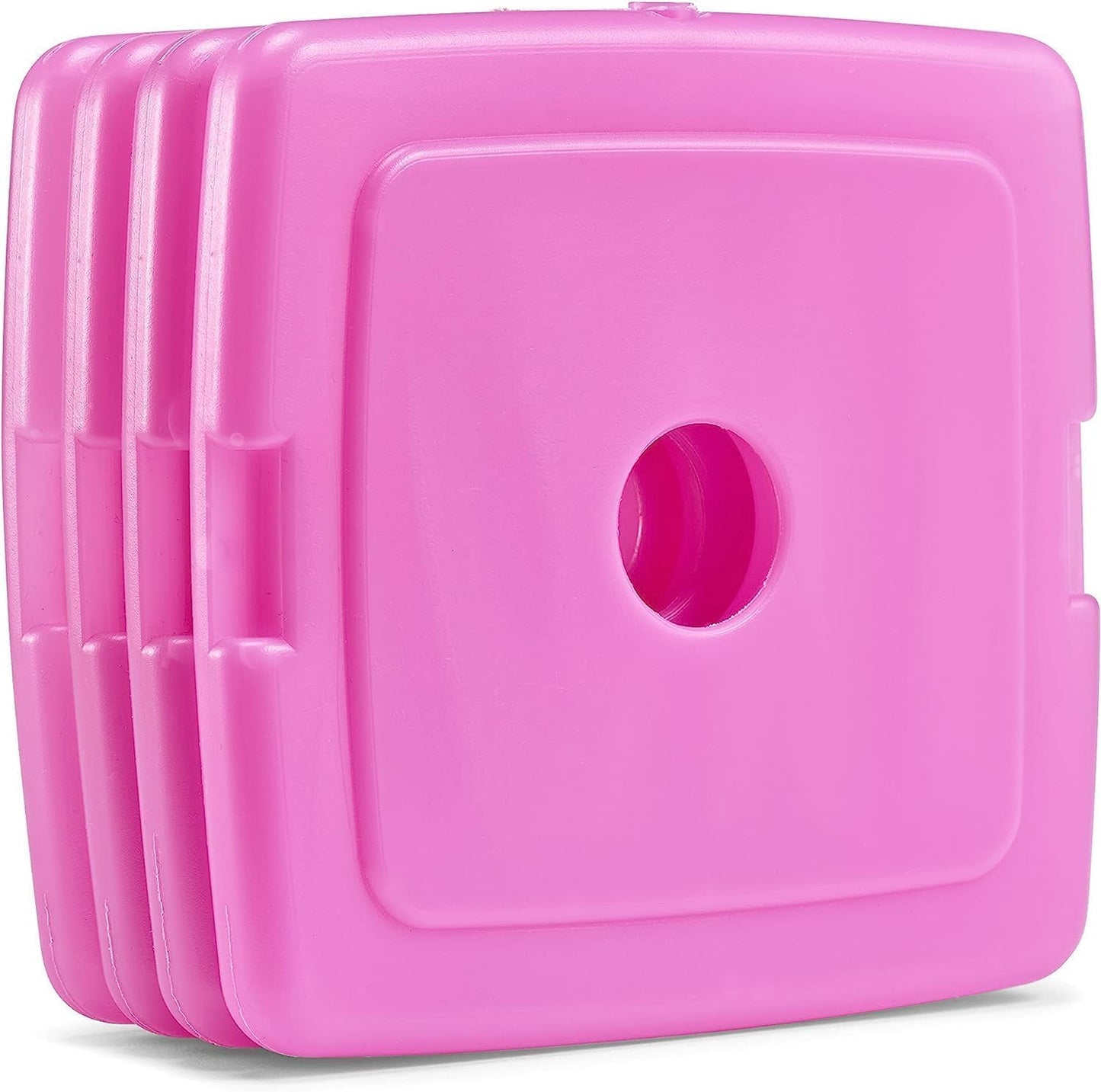 Cool Coolers by Fit & Fresh 4 Pack Slim Ice Packs, Quick Freeze Space Saving Reusable Ice Packs for Lunch Boxes or Coolers, Multi Colored