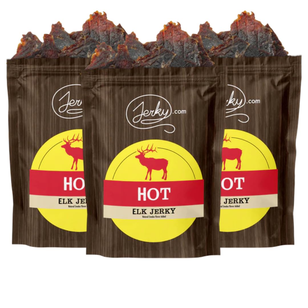 Jerky.com Original Buffalo Jerky 3-Pack - Exotic Jerky High Protein, Gluten-Free, All-Natural Exotic Snack - Premium Wild Game Meat - Perfect for Hiking, Camping, and On-the-Go 1.75oz (Pack of 3)