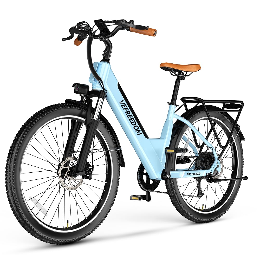 Cityrang 2.0 Electric Bike for Adults with 1000W Peak Motor, 15AH Removable Battery and up to 70Miles 25MPH,UL Certified 26" Electric Commuter Bike with 7-Speed and Adjust Front Suspension