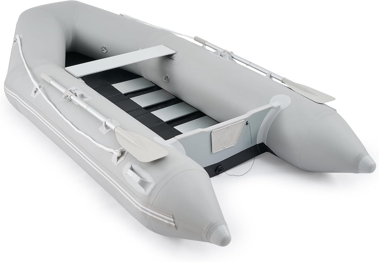 CO-Z 10ft Inflatable Dinghy Boat, 4 Person 990lb Transom Sport Tender Boat with Pump Aluminum Oars Floor, Heavy Duty Inflatable Raft Kayak for Adults