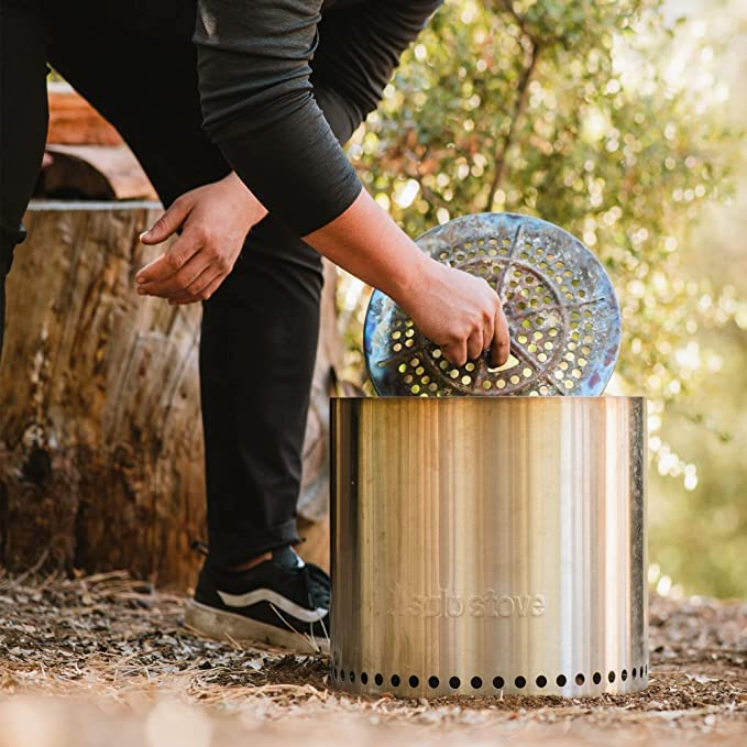 Solo Stove Ranger 2.0 with Stand - 15 Inch Smokeless Portable Fire Pit - Lightweight Outdoor Fireplace with Removable Ash Pan, Stainless Steel, Carry Case Included, Ideal for 2-4 People, 16.5 lbs