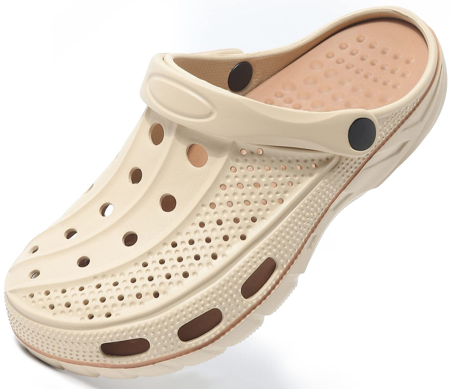 ChayChax Men's and Women's Arch Support Clogs Garden Shoes Slip-on Outdoor Beach Slippers with Removable Cushion Footbed