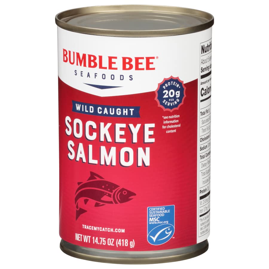 Bumble Bee Smoke Flavored Red Coho Salmon Fillets in Oil, 3.75 oz (Pack of 1) - 19g Protein - Skinless, Boneless - Great for Snacks & Recipes - Gluten Free